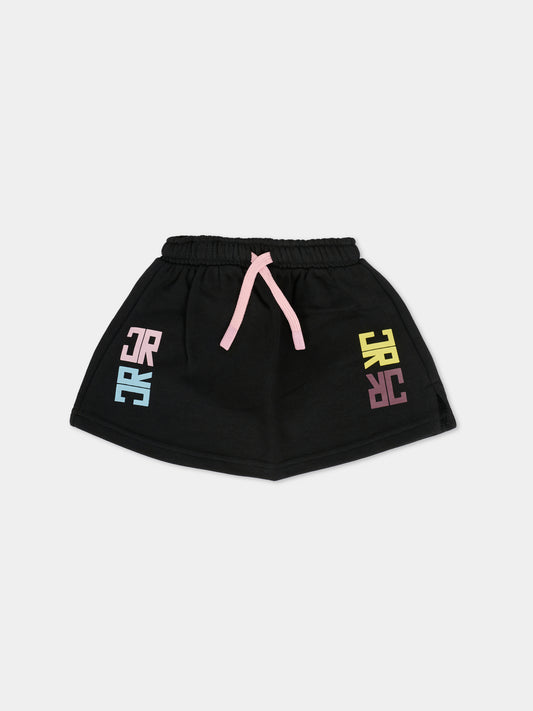 Gonna nera per neonata con logo,Richmond,RIA25093GO BLACK