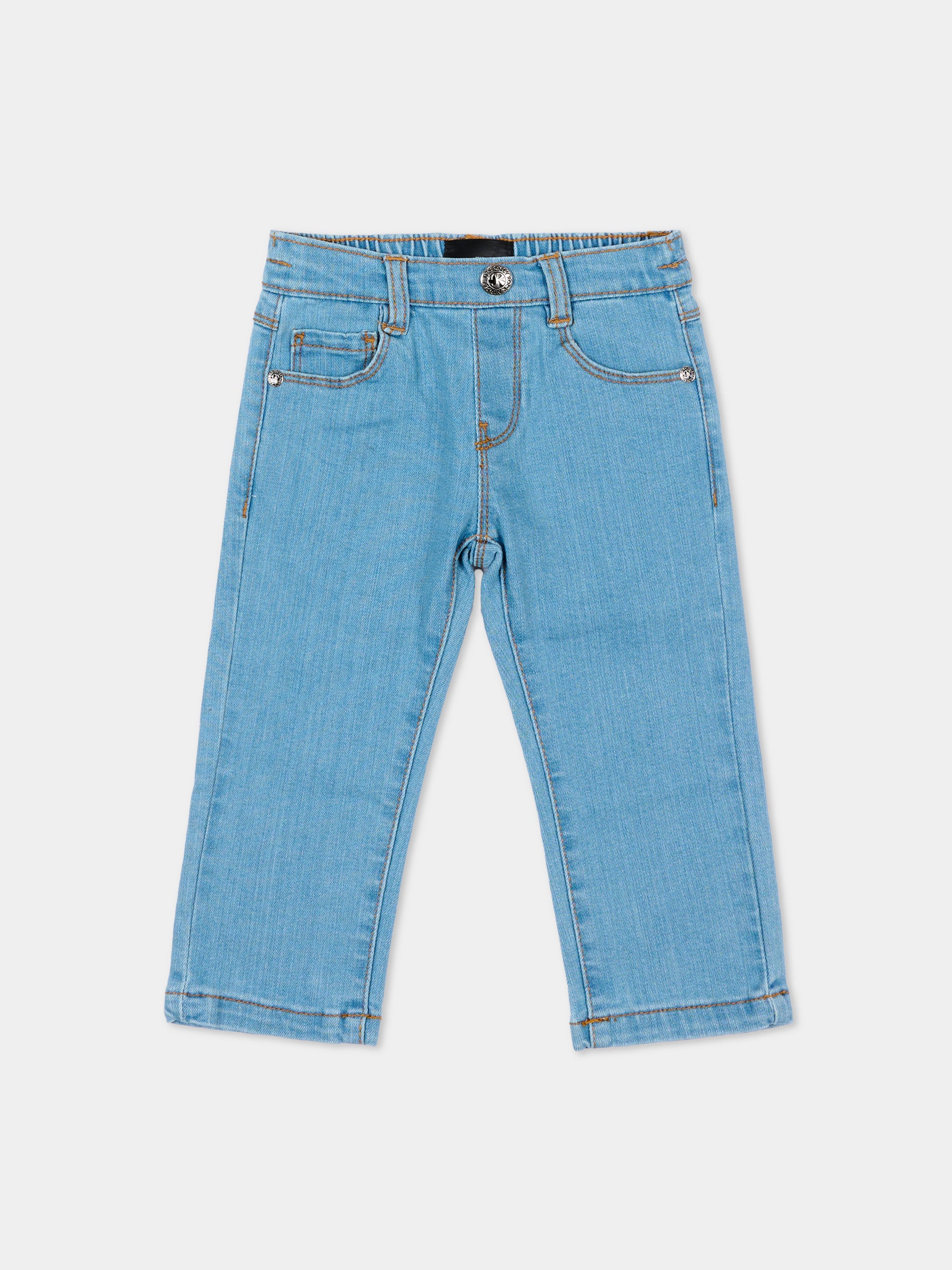 Jeans denim per neonati con maxi logo,Richmond,RIA25125JE DENIM BLUE MEDIUM