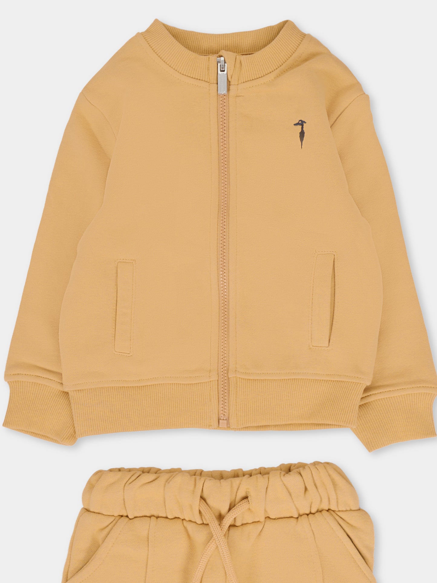 Completo beige per neonato con logo,Trussardi Junior,TIA25019CF APPLE CINNAMON