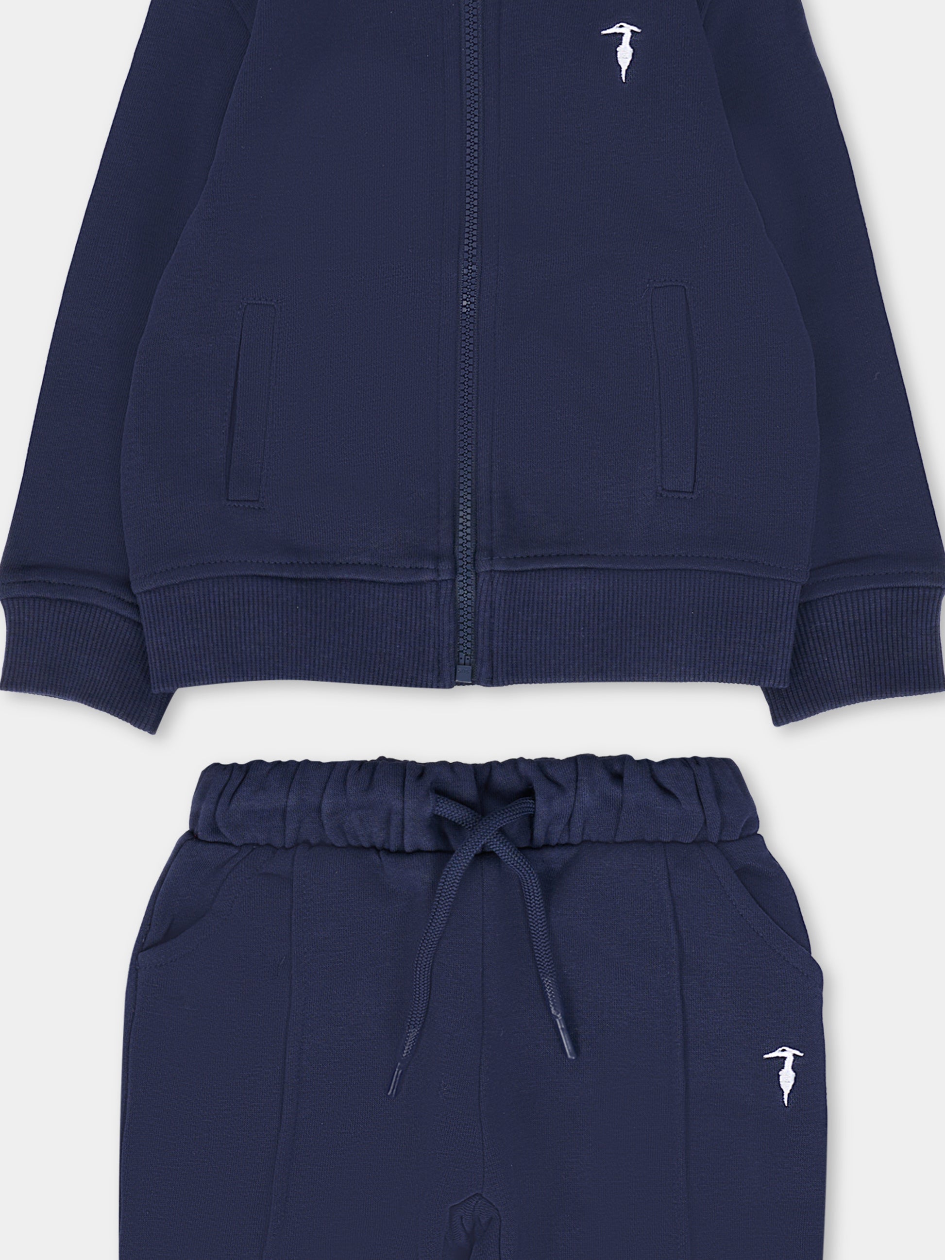 Completo blu per neonato con logo,Trussardi Junior,TIA25019CF PEACOAT