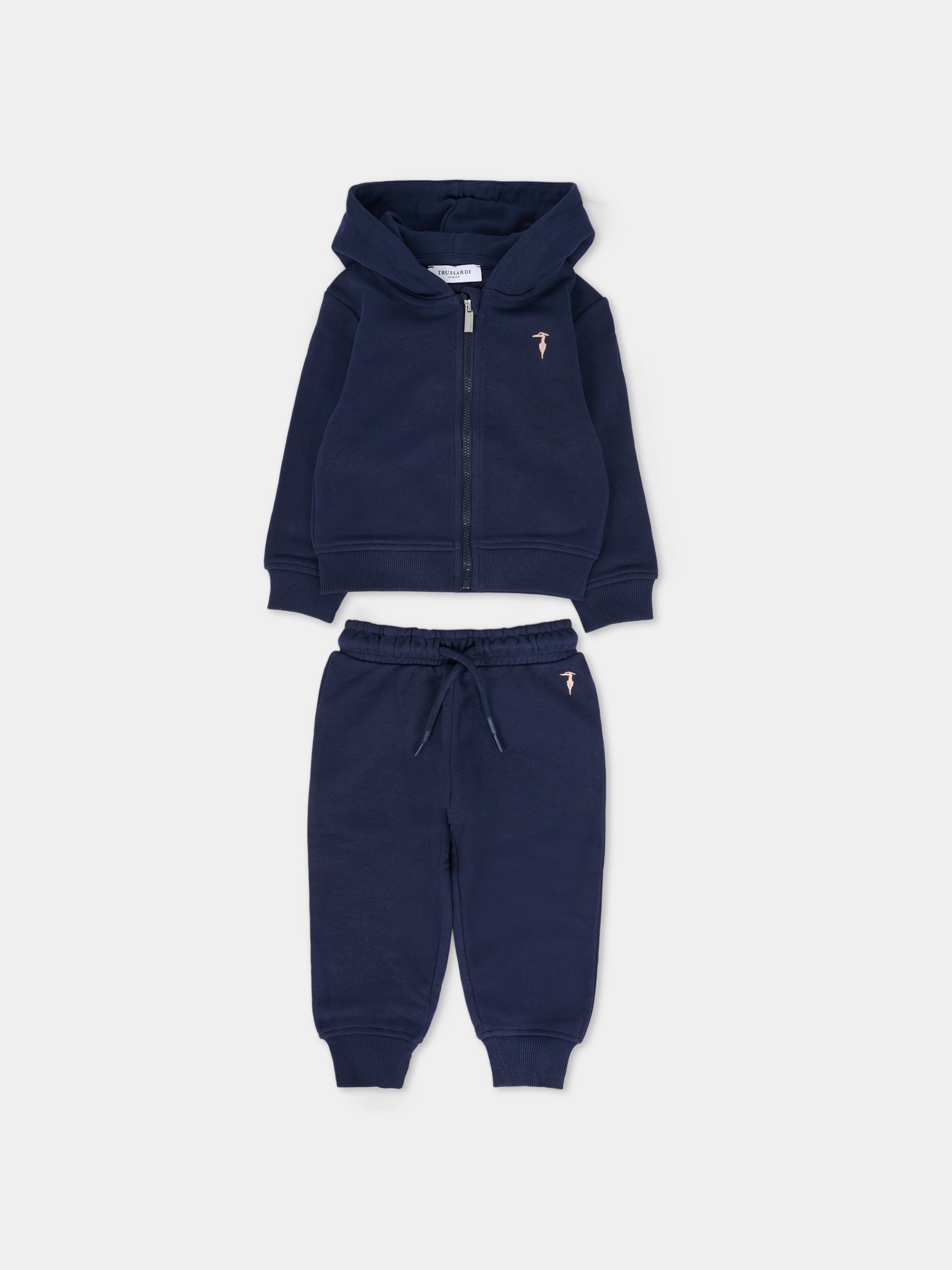 Completo blu per neonato con logo,Trussardi Junior,TIA25002CF PEACOAT