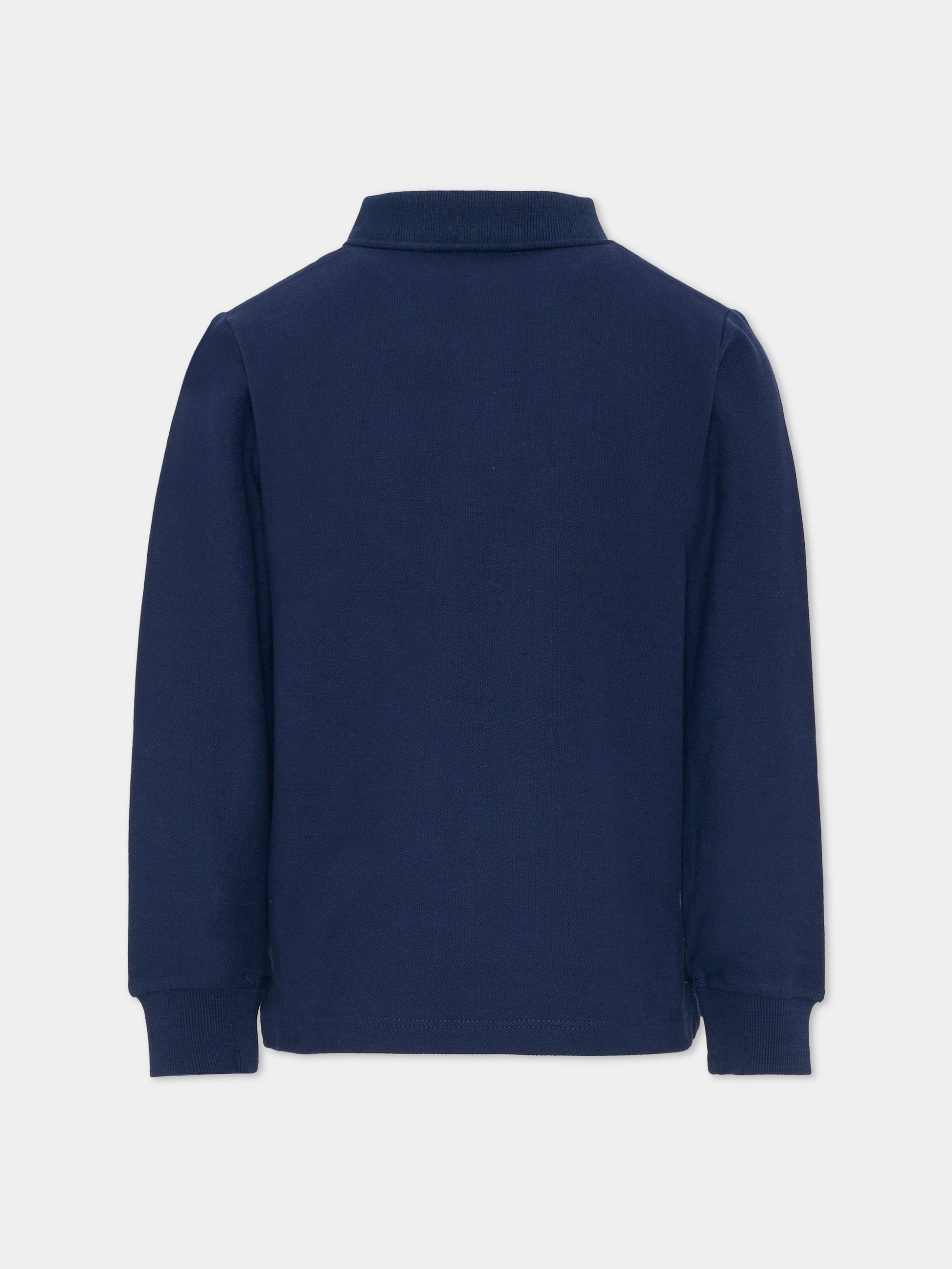 Polo blu per bambino con logo,Trussardi Junior,TBA25013PO PEACOAT