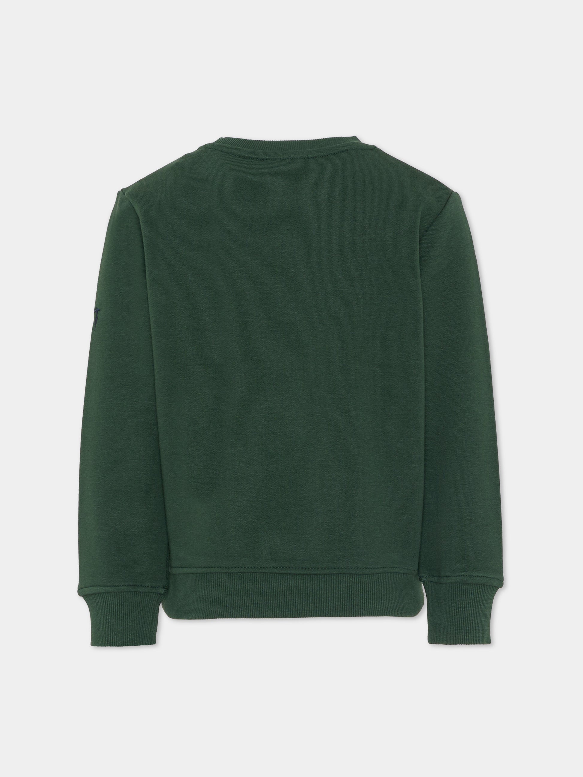 Felpa verde per bambino con logo,Trussardi Junior,TBA25097FE PINENEEDLE