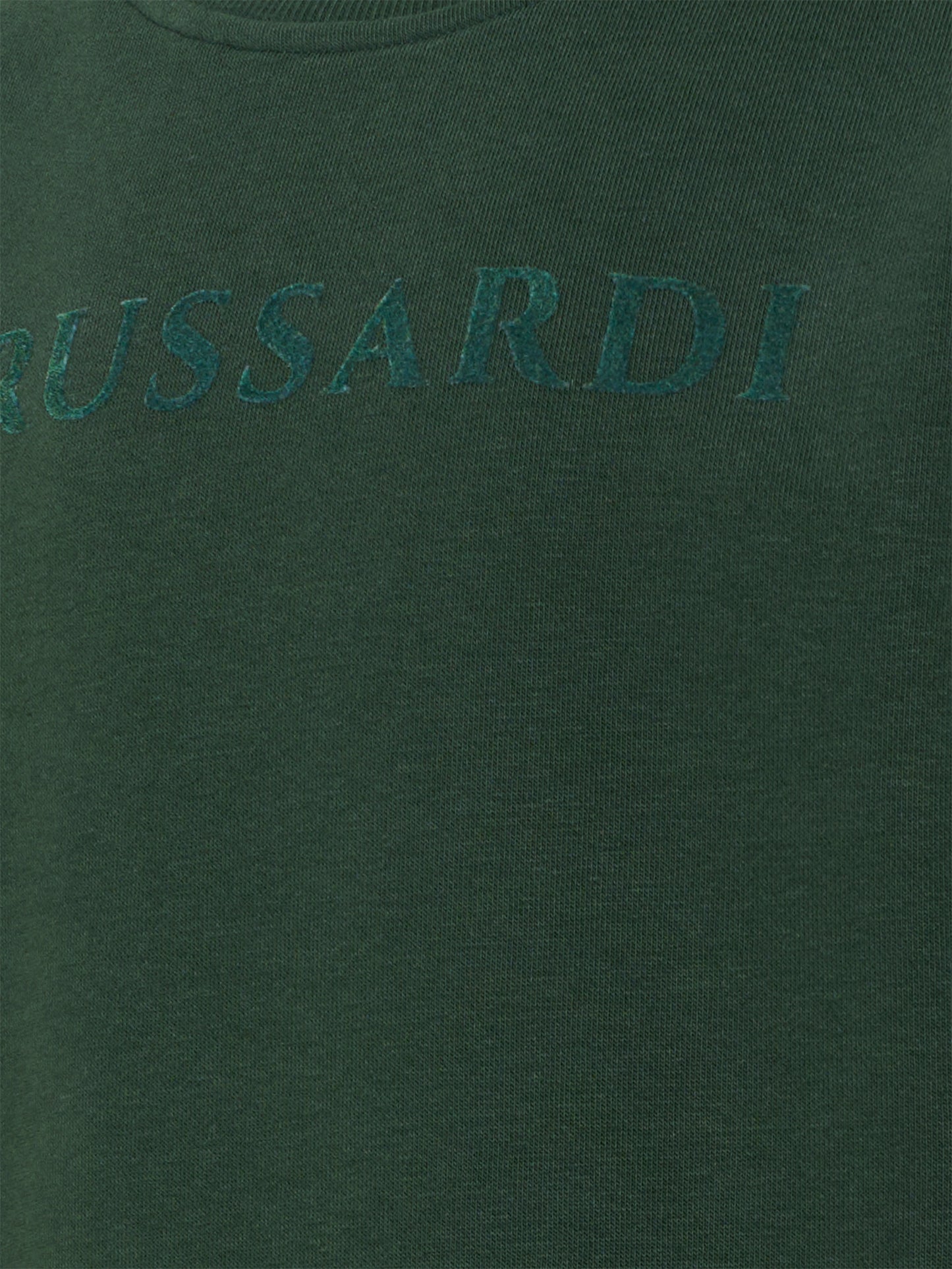 Felpa verde per bambino con logo,Trussardi Junior,TBA25097FE PINENEEDLE