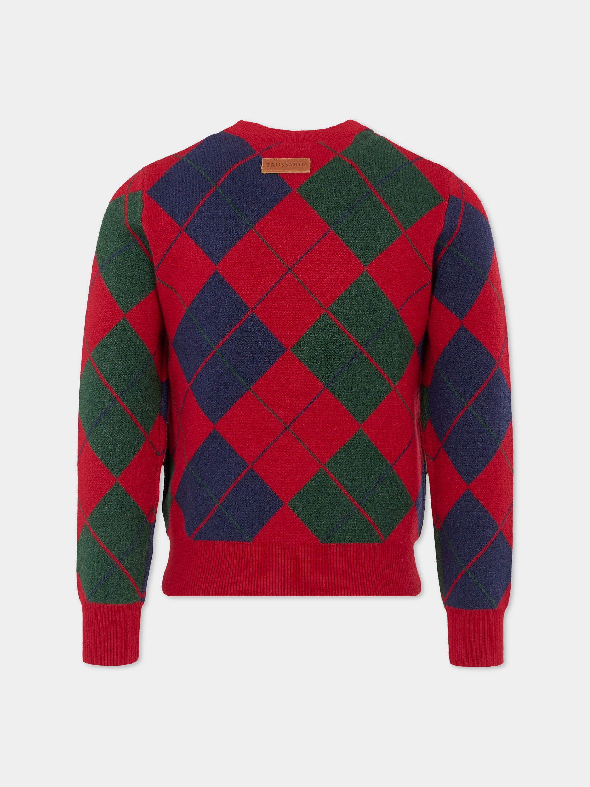 Maglione rosso per bambino con ricamo,Trussardi Junior,TBA25062MA EMBOLDENED