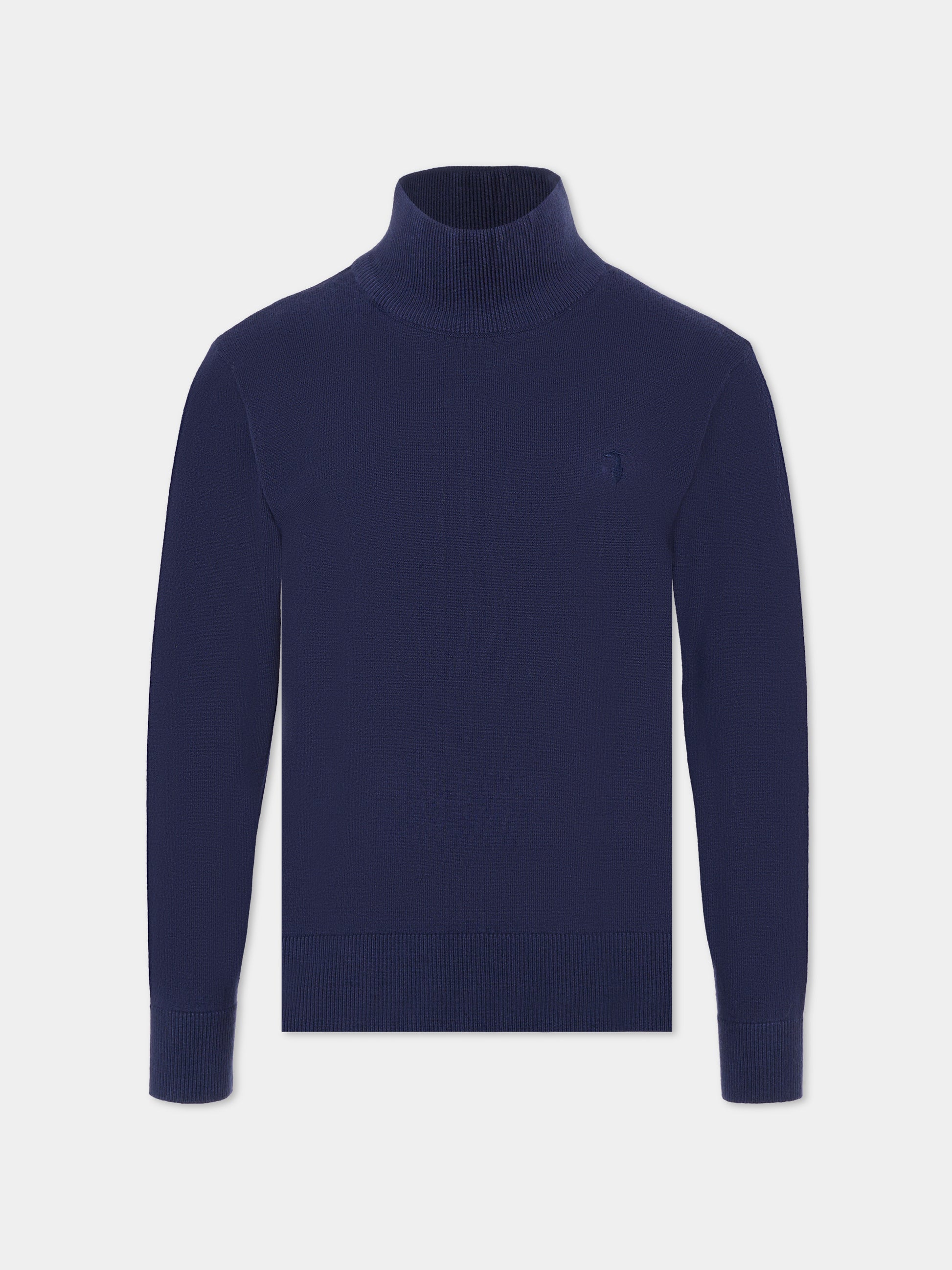 Dolcevita blu per bambino con logo,Trussardi Junior,TBA25032LU PEACOAT