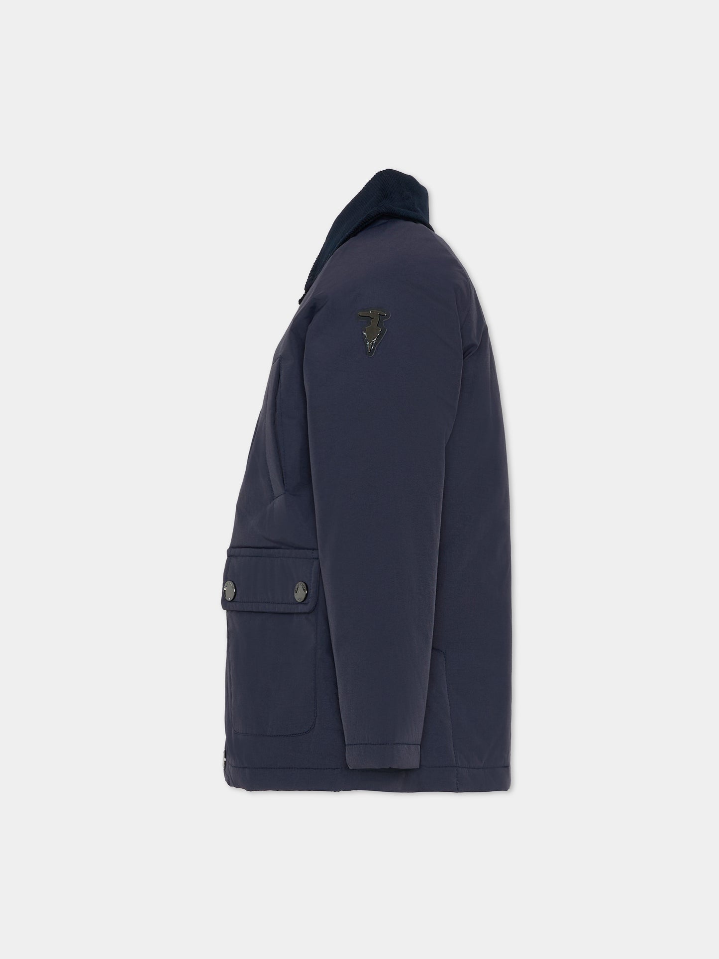 Giubbotto blu per bambino con logo,Trussardi Junior,TBA25092GB PEACOAT
