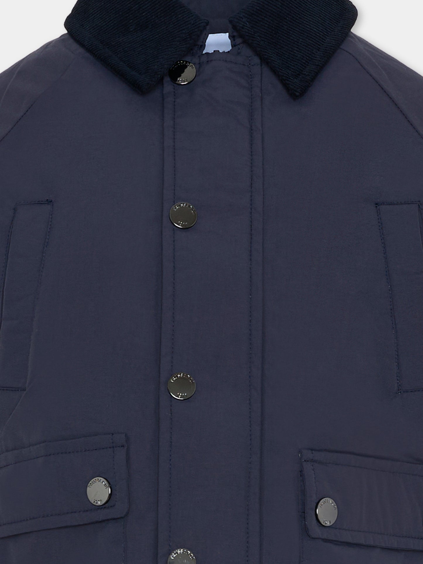 Giubbotto blu per bambino con logo,Trussardi Junior,TBA25092GB PEACOAT