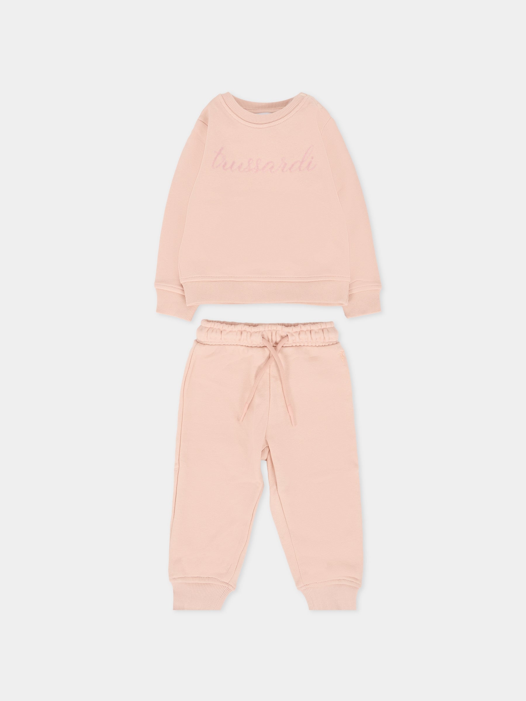 Completo rosa per neonata con logo,Trussardi Junior,TIA25001CF ROSE SMOKE