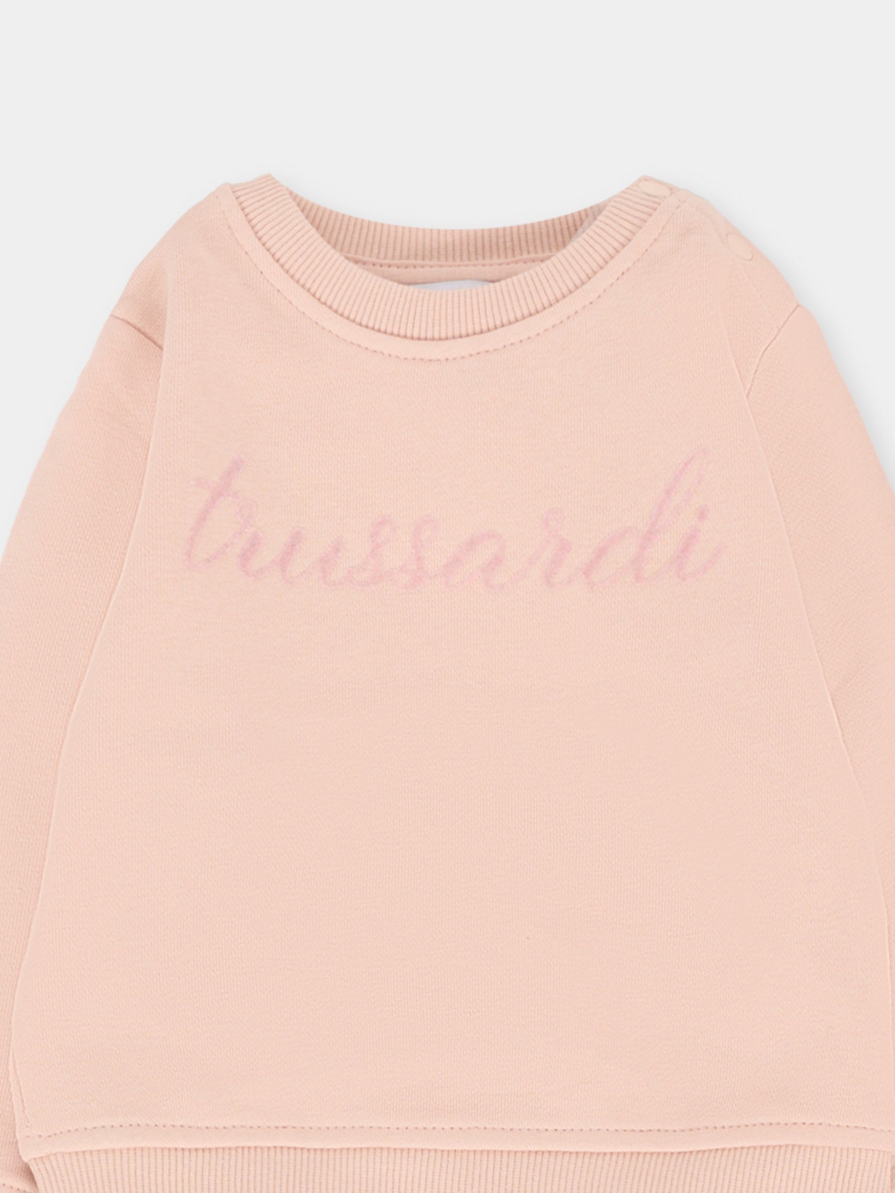 Completo rosa per neonata con logo,Trussardi Junior,TIA25001CF ROSE SMOKE