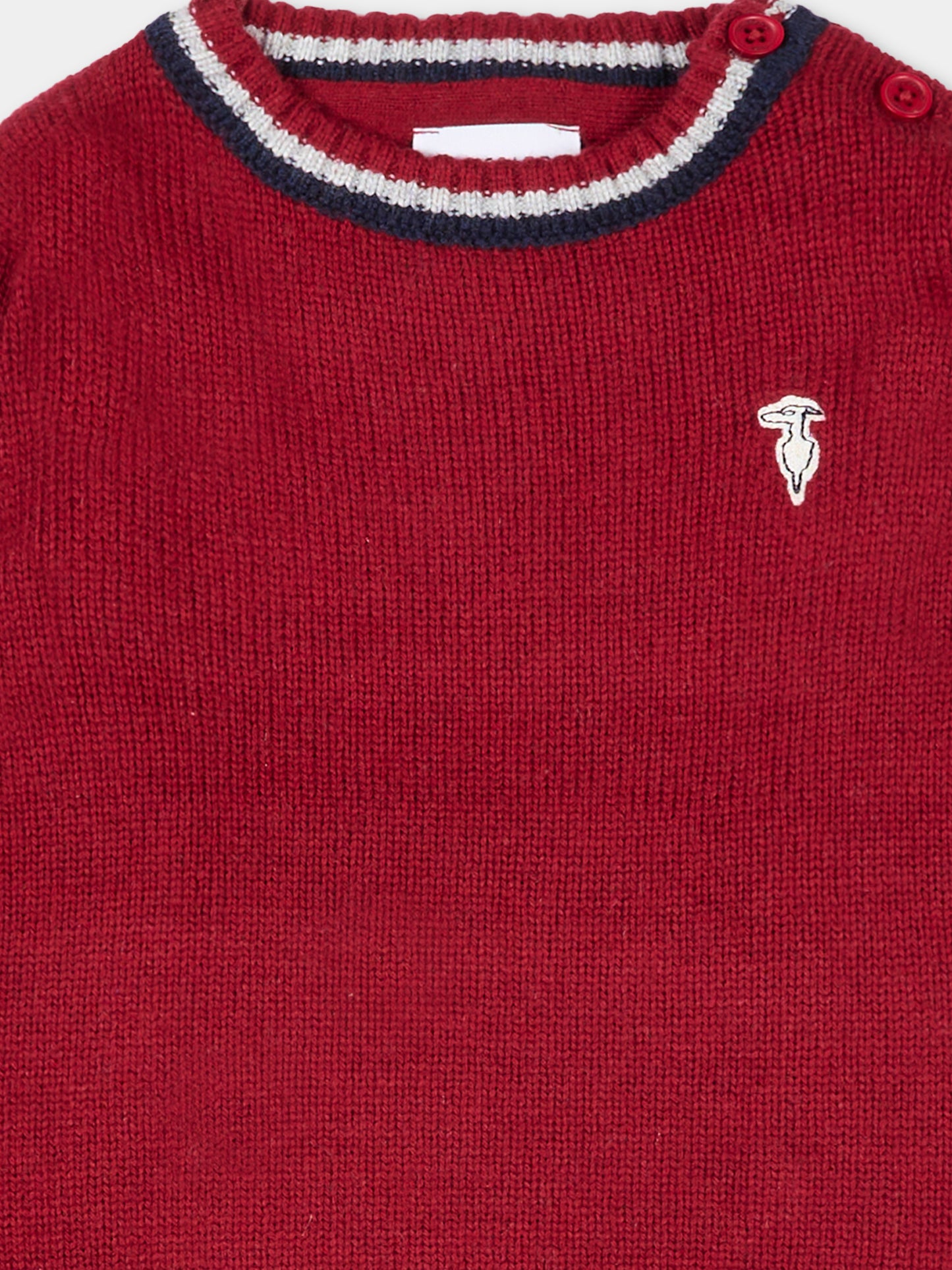 Maglione rosso per neonato con logo,Trussardi Junior,TIA25050MA EMBOLDENED