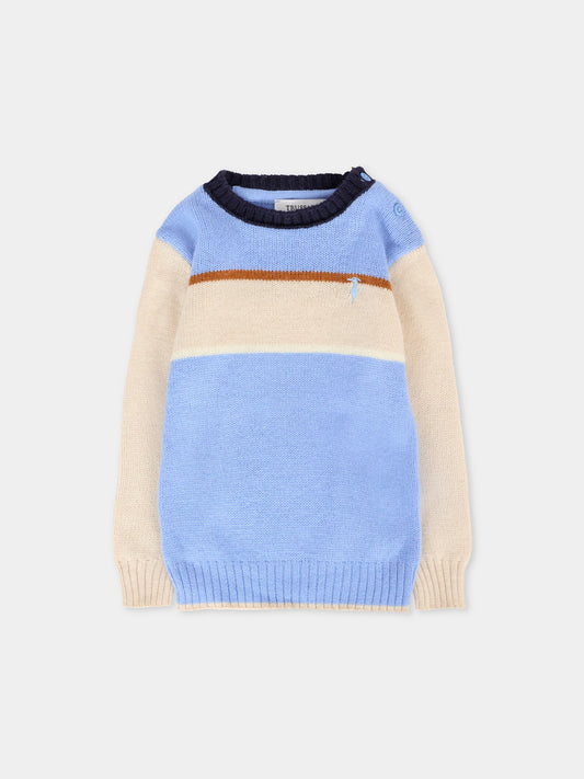Maglione azzurro per neonato con ricamo,Trussardi Junior,TIA25103MA RIVIERA