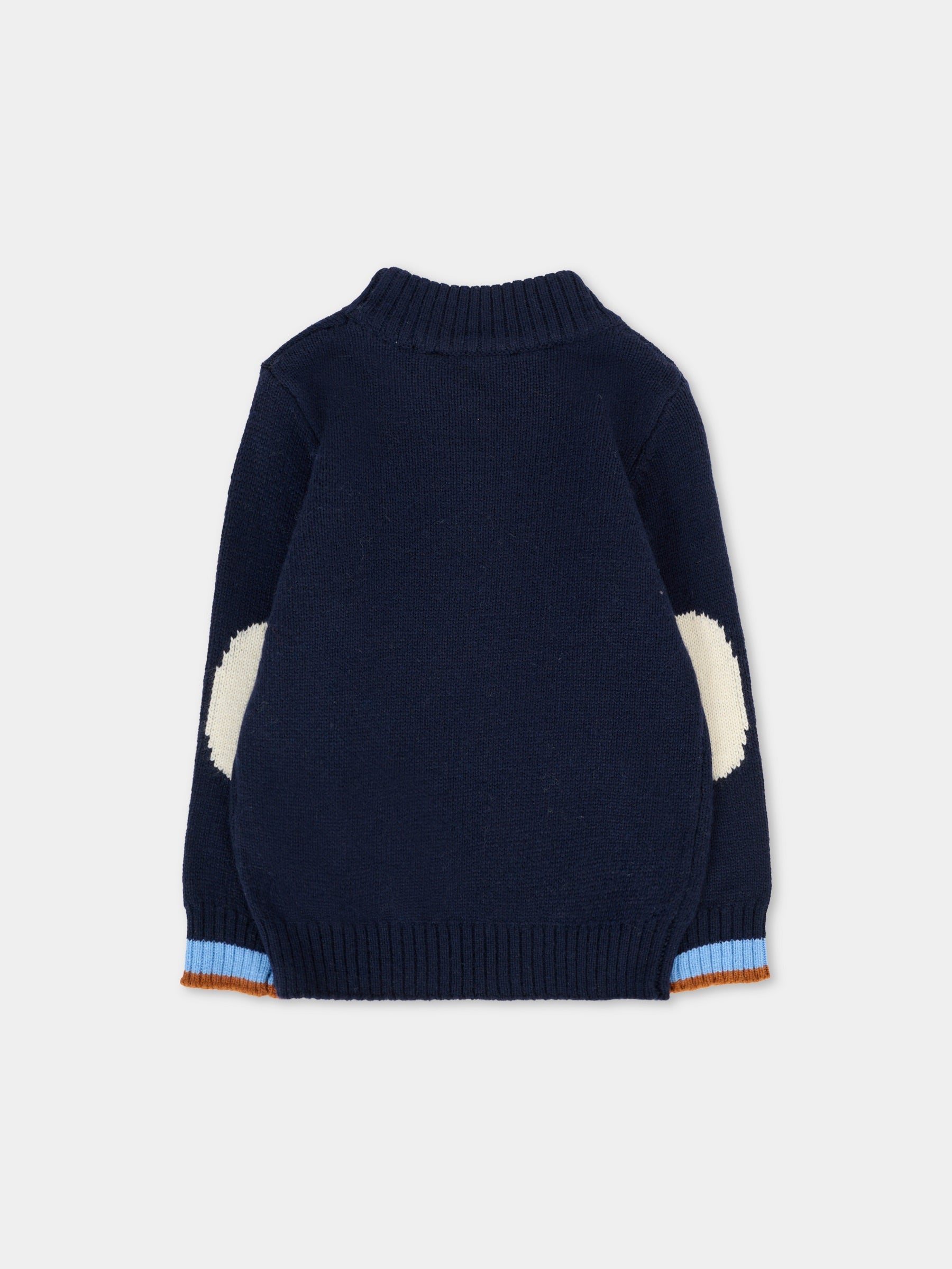 Dolcevita blu per neonato con logo celeste,Trussardi Junior,TIA25109MA PEACOAT