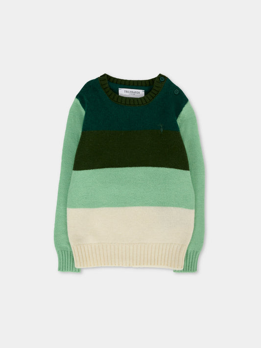 Maglione multicolor per neonato con ricamo,Trussardi Junior,TIA25136MA PINENEEDLE