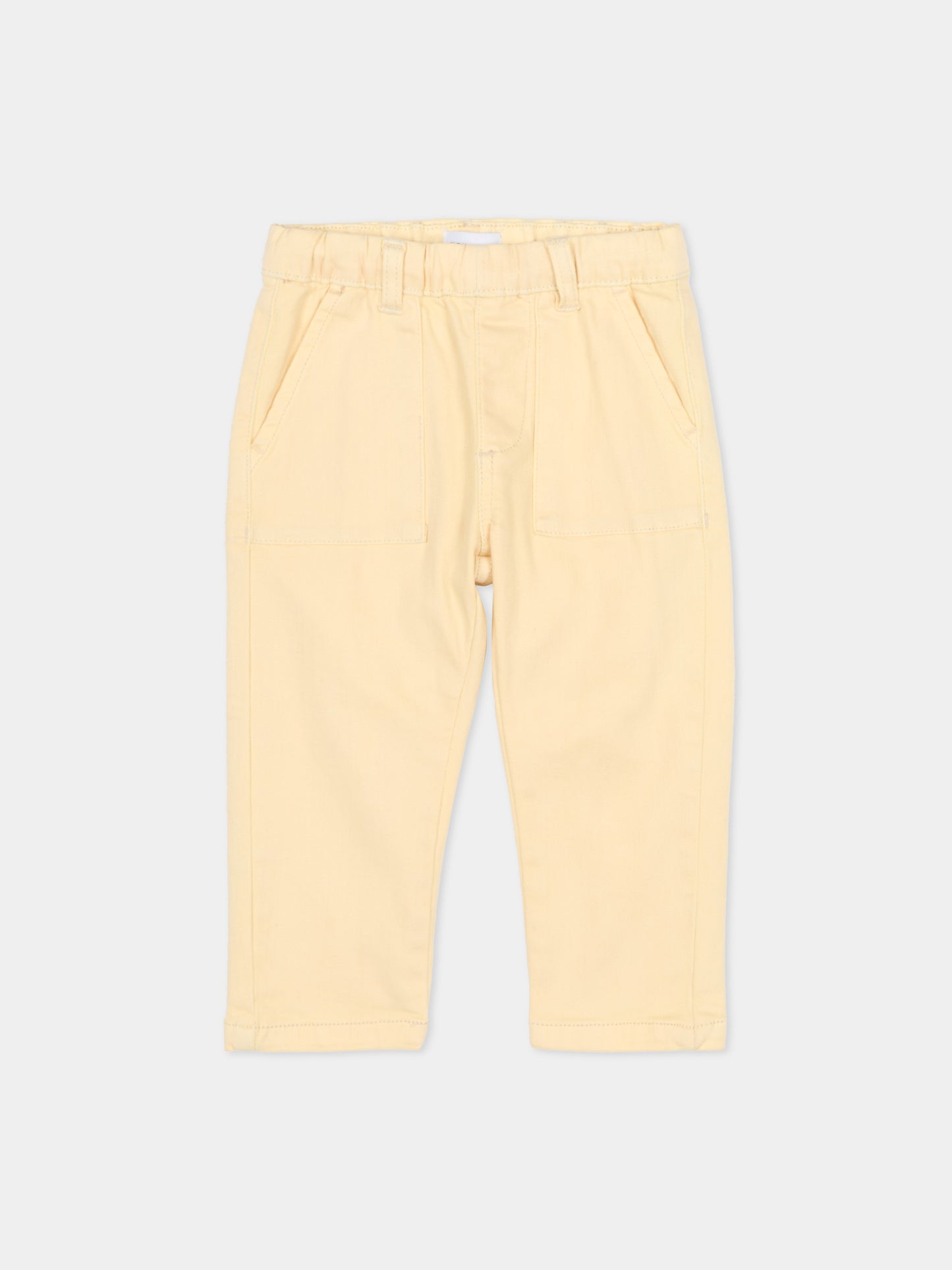 Pantaloni beige per neonato con logo,Trussardi Junior,TIA25087PA NEW ECRU