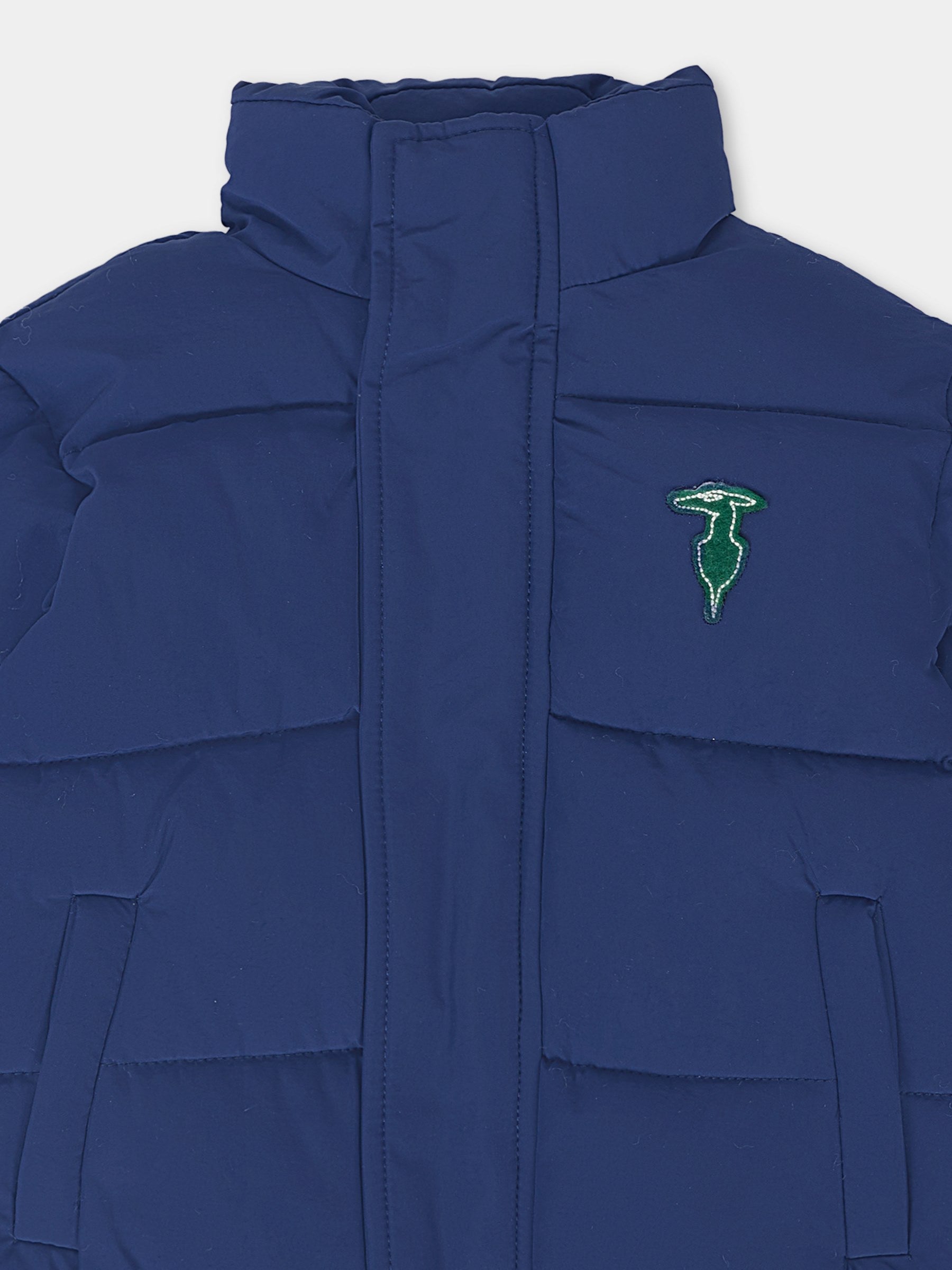 Piumino blu per neonato con logo,Trussardi Junior,TIA25048PI PEACOAT