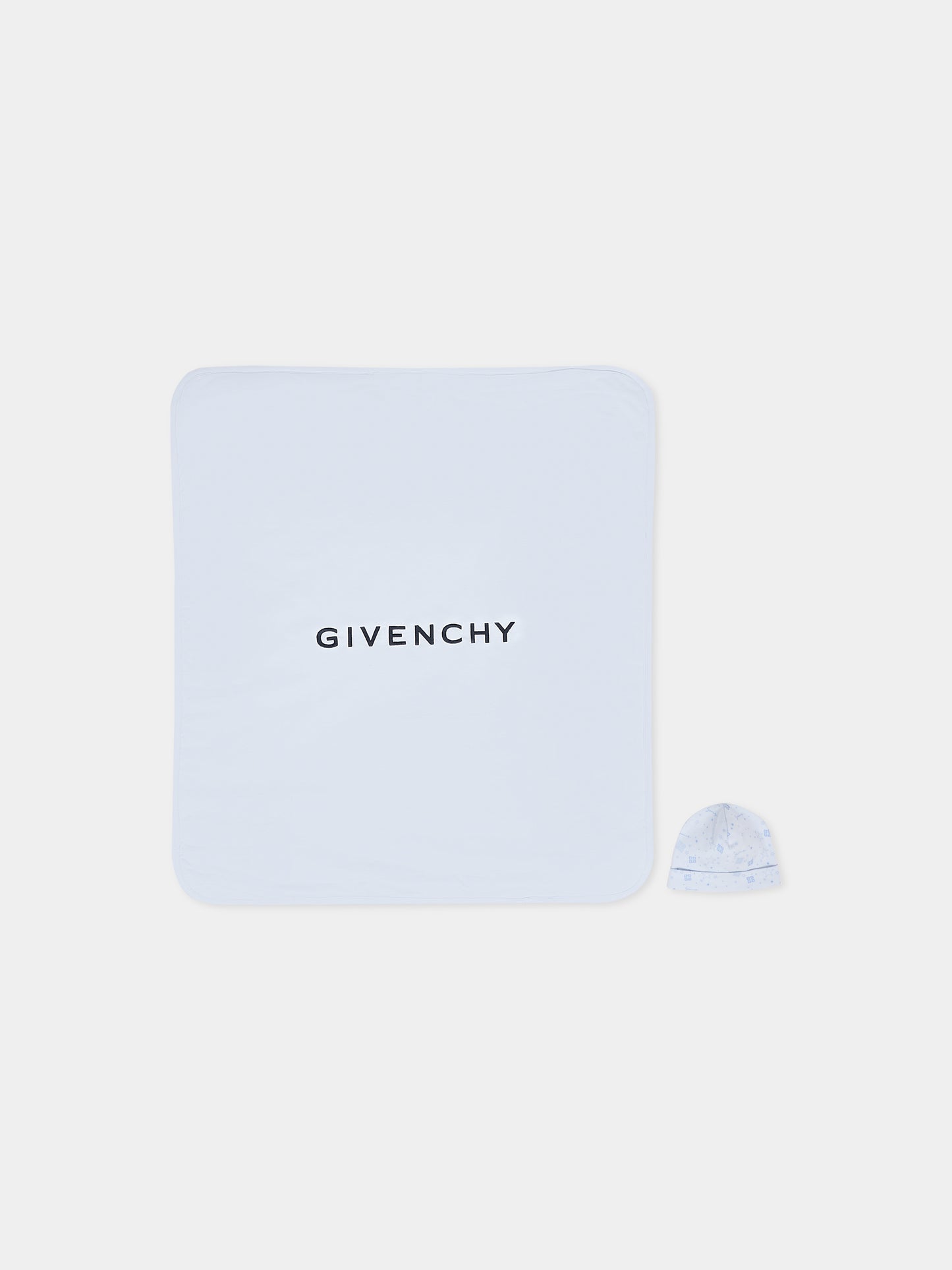 Set accessori celeste per neonato con logo,Givenchy Kids,H30853 771