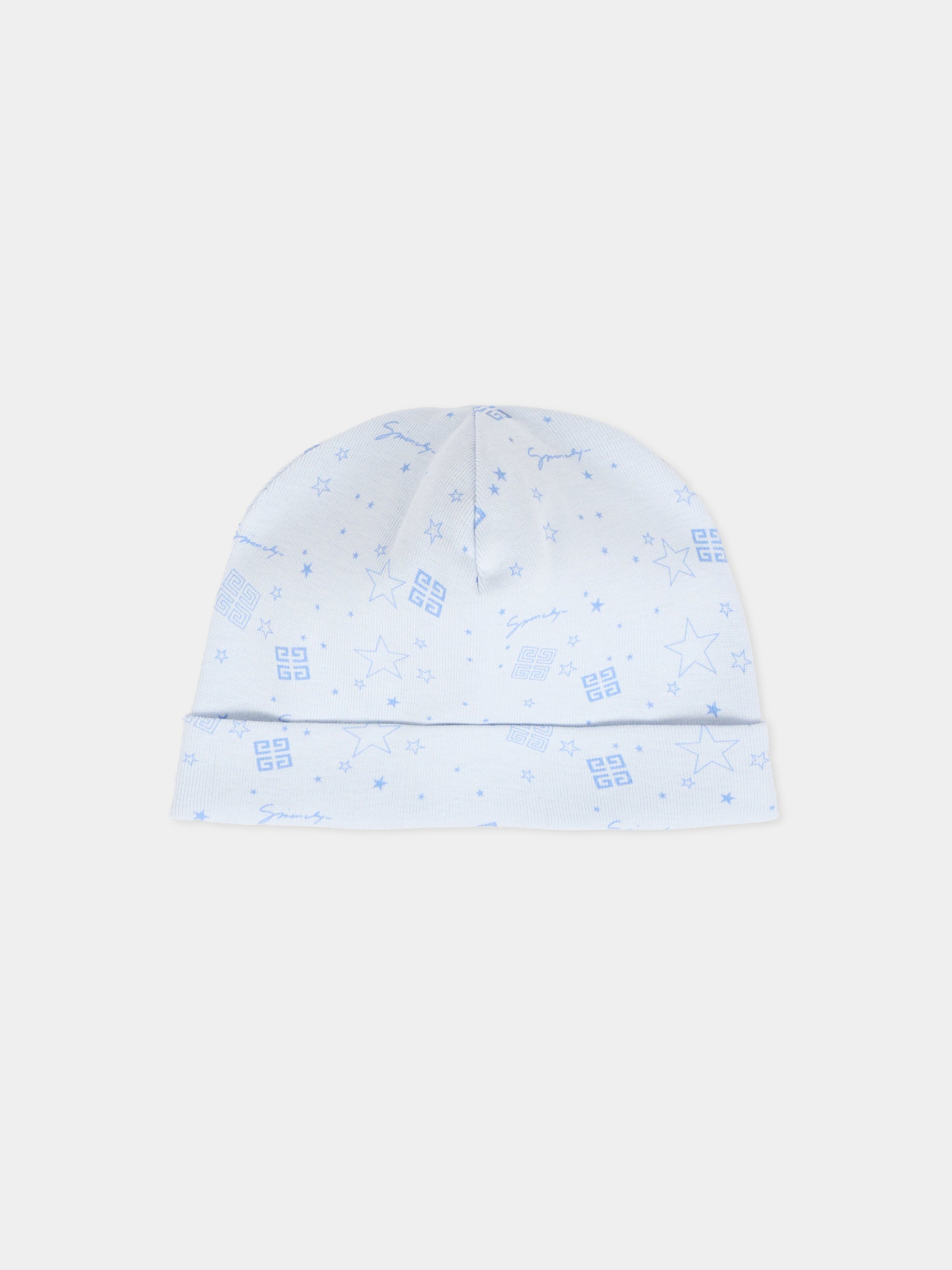 Set accessori celeste per neonato con logo,Givenchy Kids,H30853 771