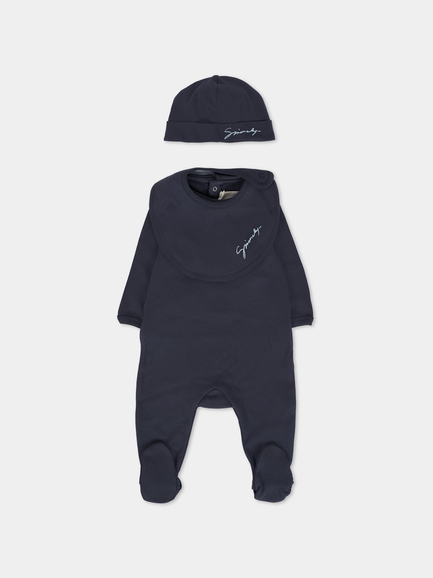 Set tutina blu per neonato con logo,Givenchy Kids,H30866 853