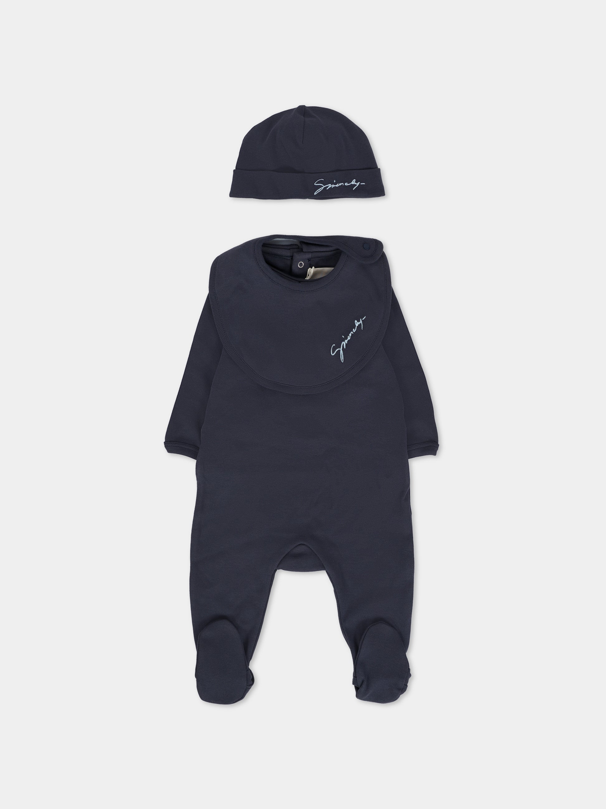 Set tutina blu per neonato con logo,Givenchy Kids,H30866 853