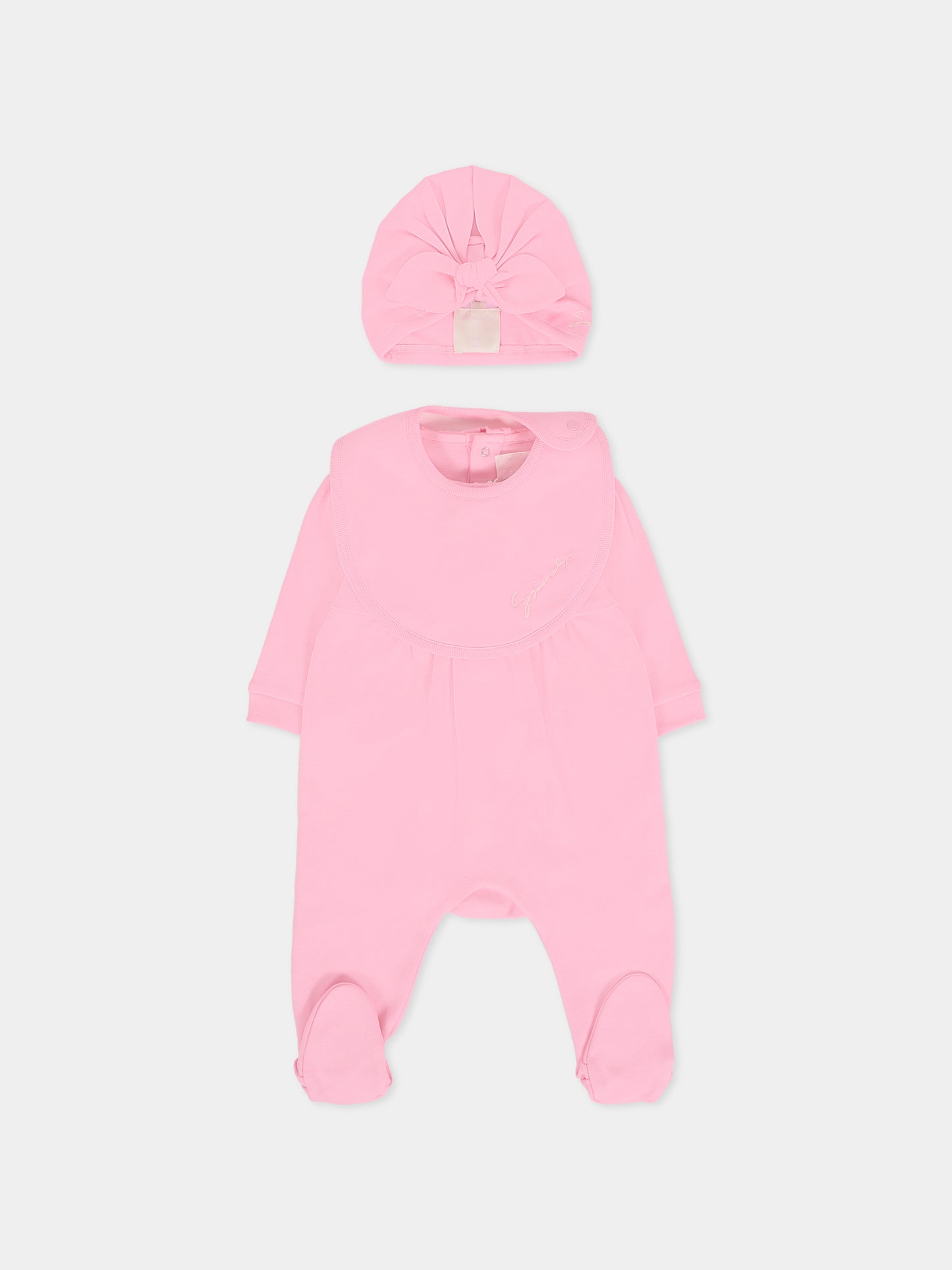 Set tutina rosa per neonata con logo,Givenchy Kids,H30867 465