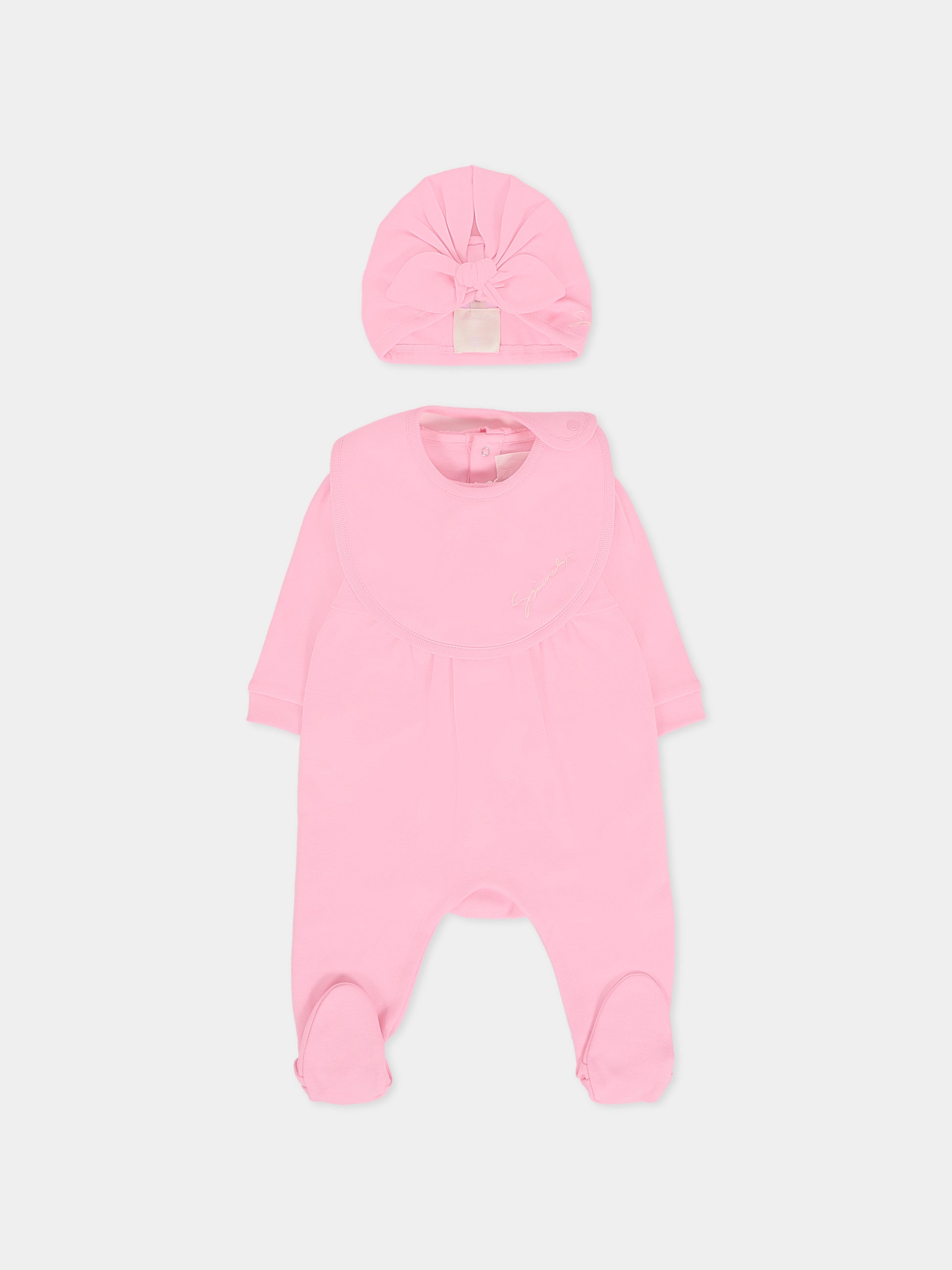Set tutina rosa per neonata con logo,Givenchy Kids,H30867 465