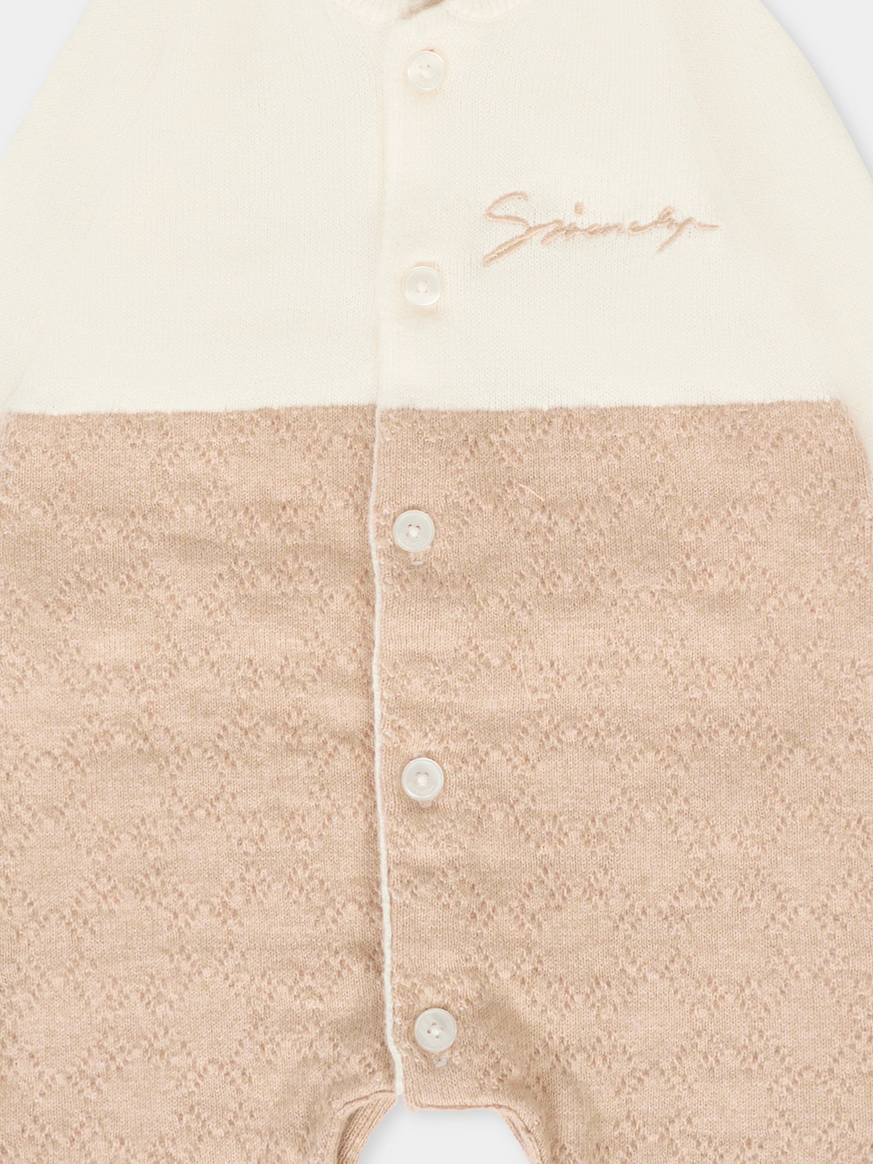 Tutina beige per neonati con logo,Givenchy Kids,H30871 117