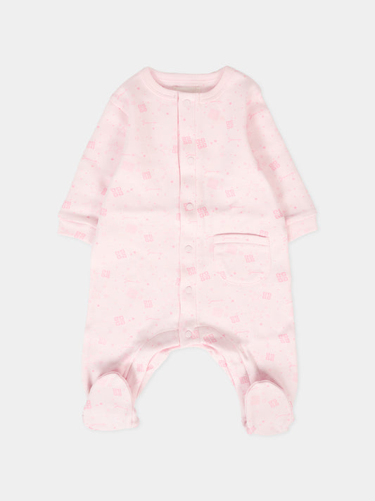 Tutina rosa per neonata con logo,Givenchy Kids,H30875 44Z