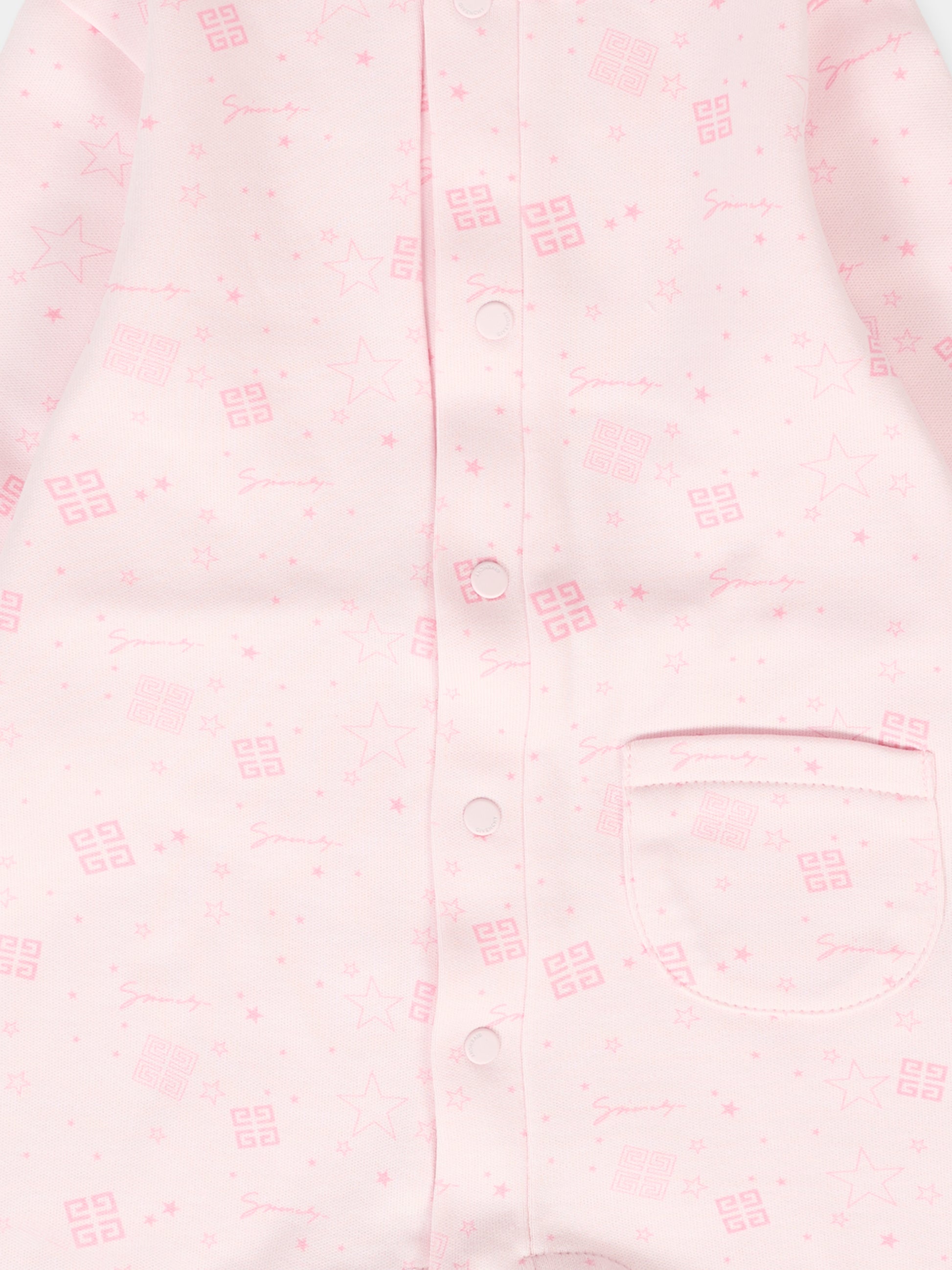 Tutina rosa per neonata con logo,Givenchy Kids,H30875 44Z