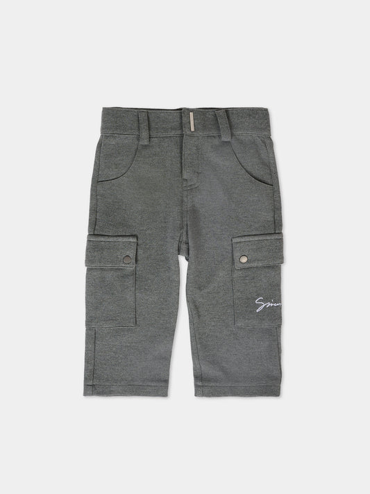 Pantaloni grigi per neonato con logo,Givenchy Kids,H30879 A83