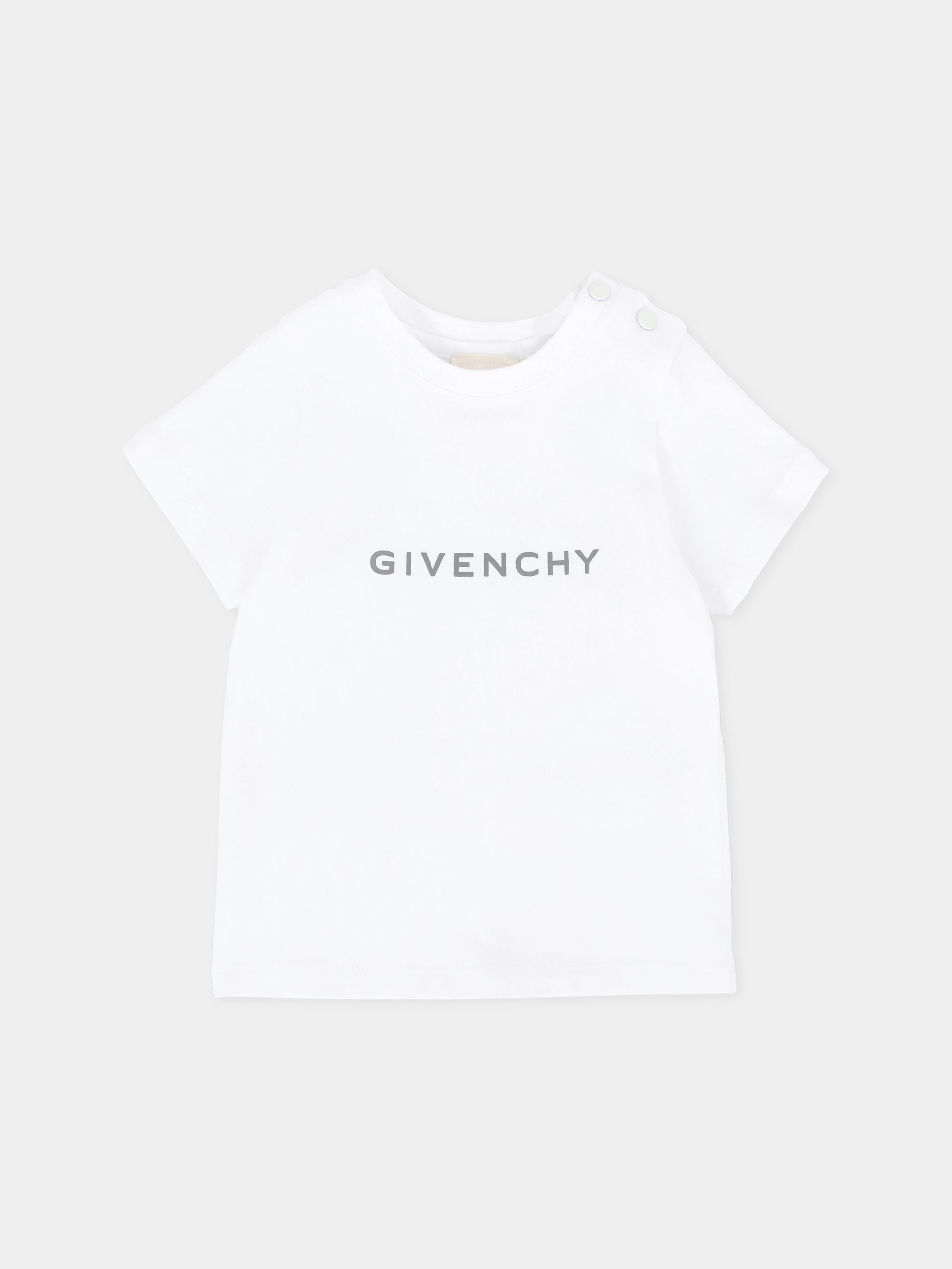 T-shirt bianca per neonati con logo,Givenchy Kids,H30887 10P