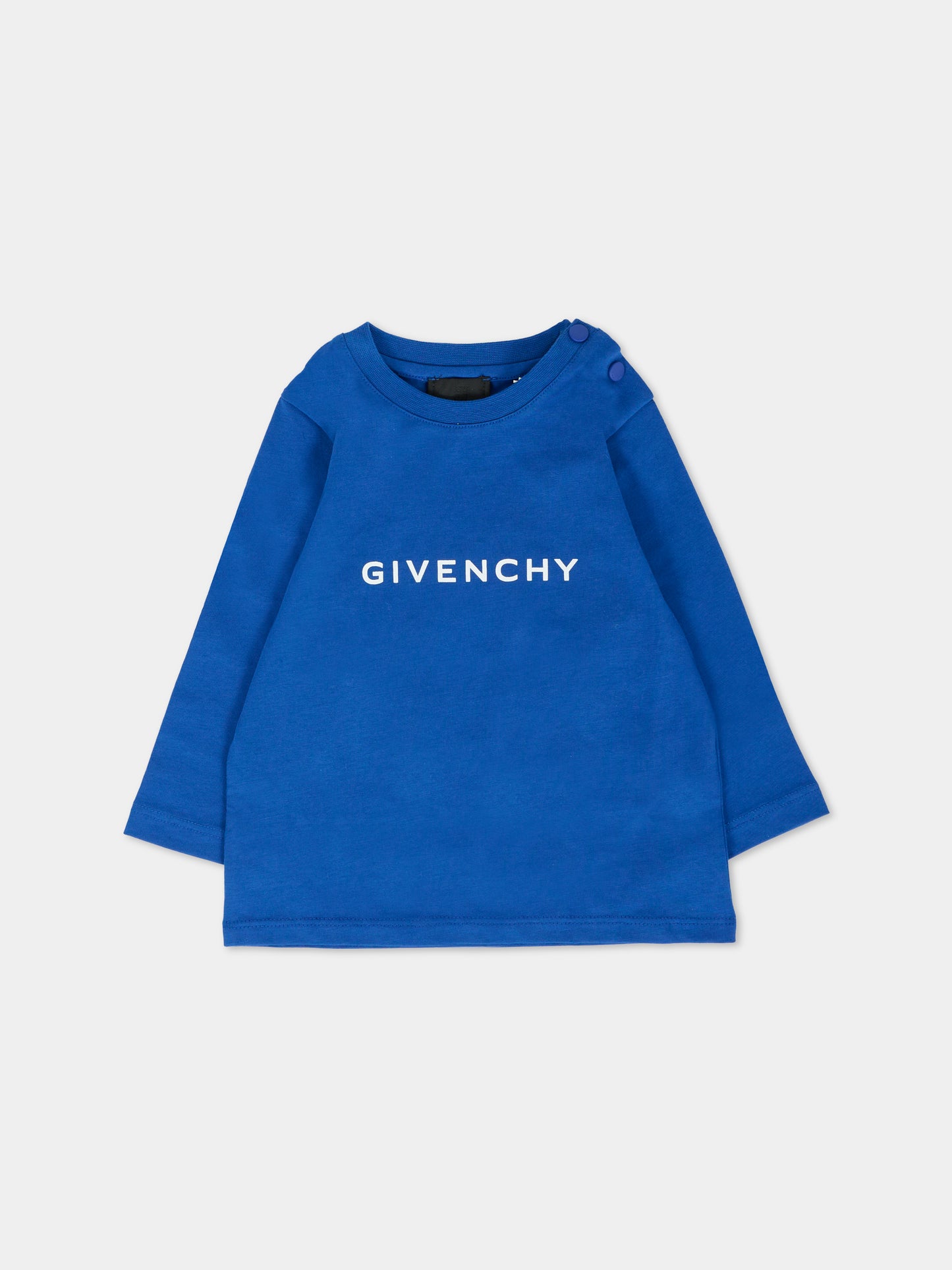 T-shirt blu per neonato con logo,Givenchy Kids,H30888 865