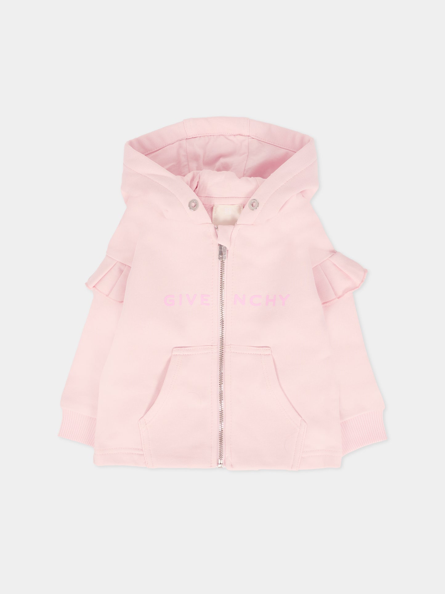 Felpa rosa per neonata con logo,Givenchy Kids,H30898 44Z