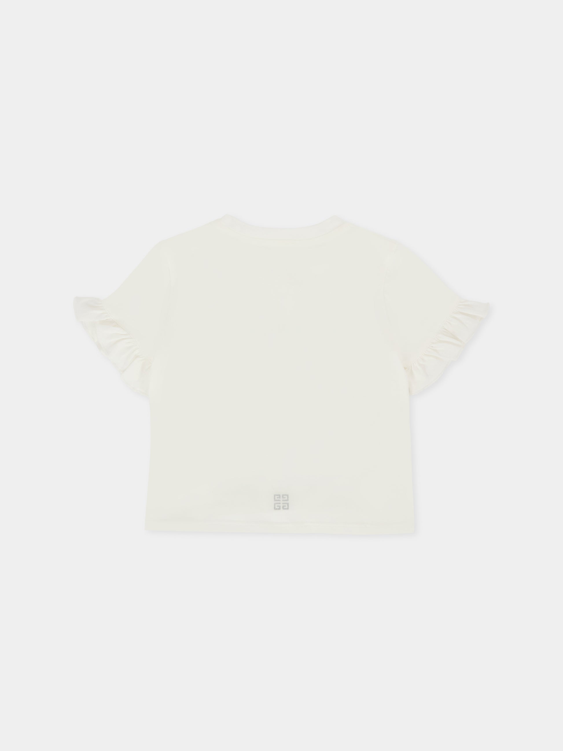 T-shirt avorio per neonata con logo,Givenchy Kids,H30903 117