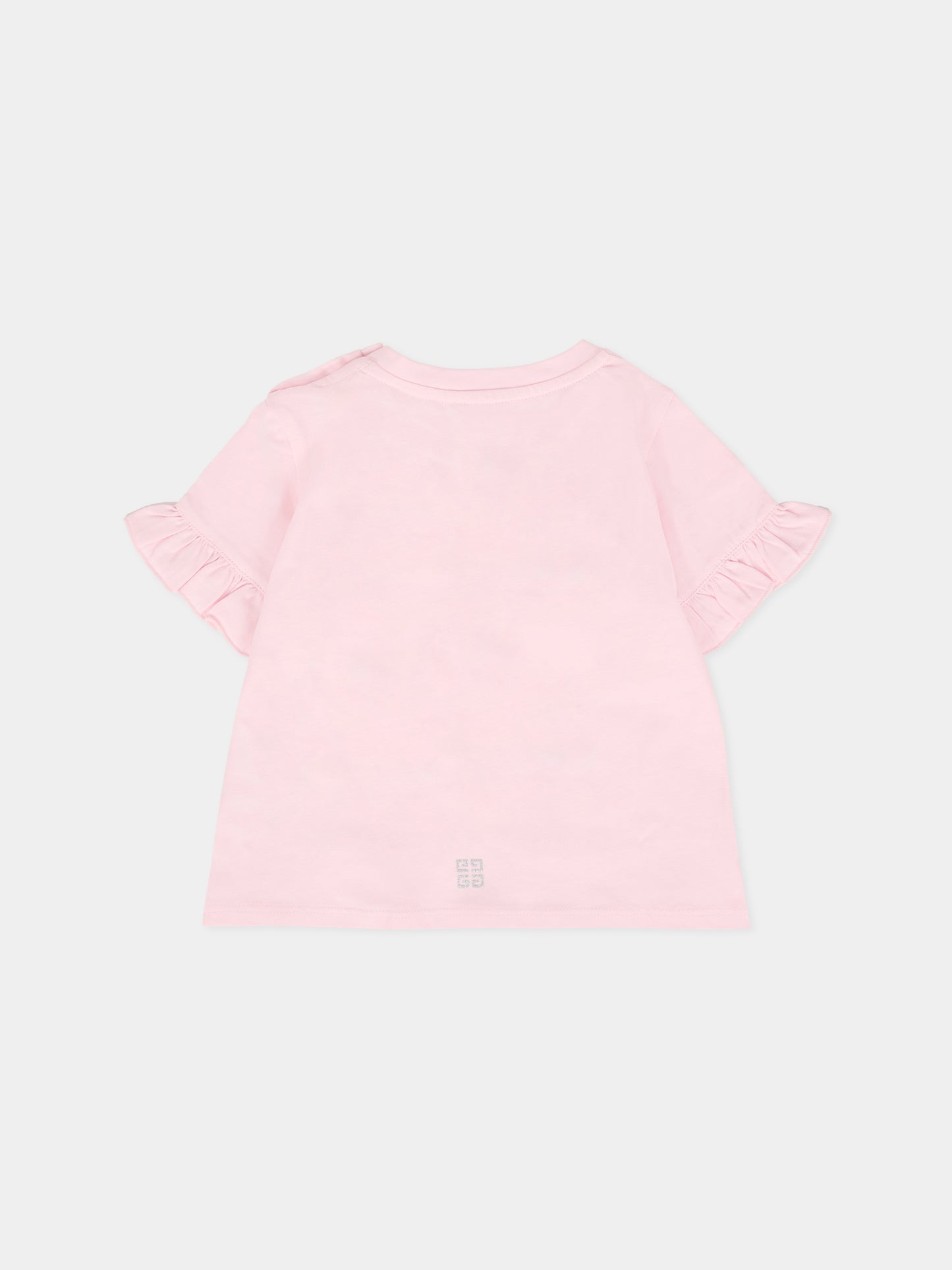 T-shirt rosa per neonata con logo,Givenchy Kids,H30903 44Z