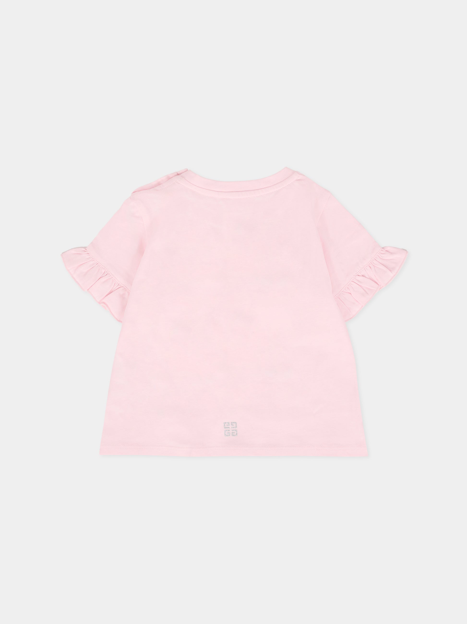T-shirt rosa per neonata con logo,Givenchy Kids,H30903 44Z