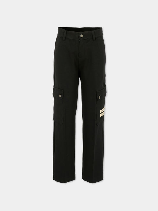 Pantaloni neri per bambino con logo,Givenchy Kids,H30927 09B