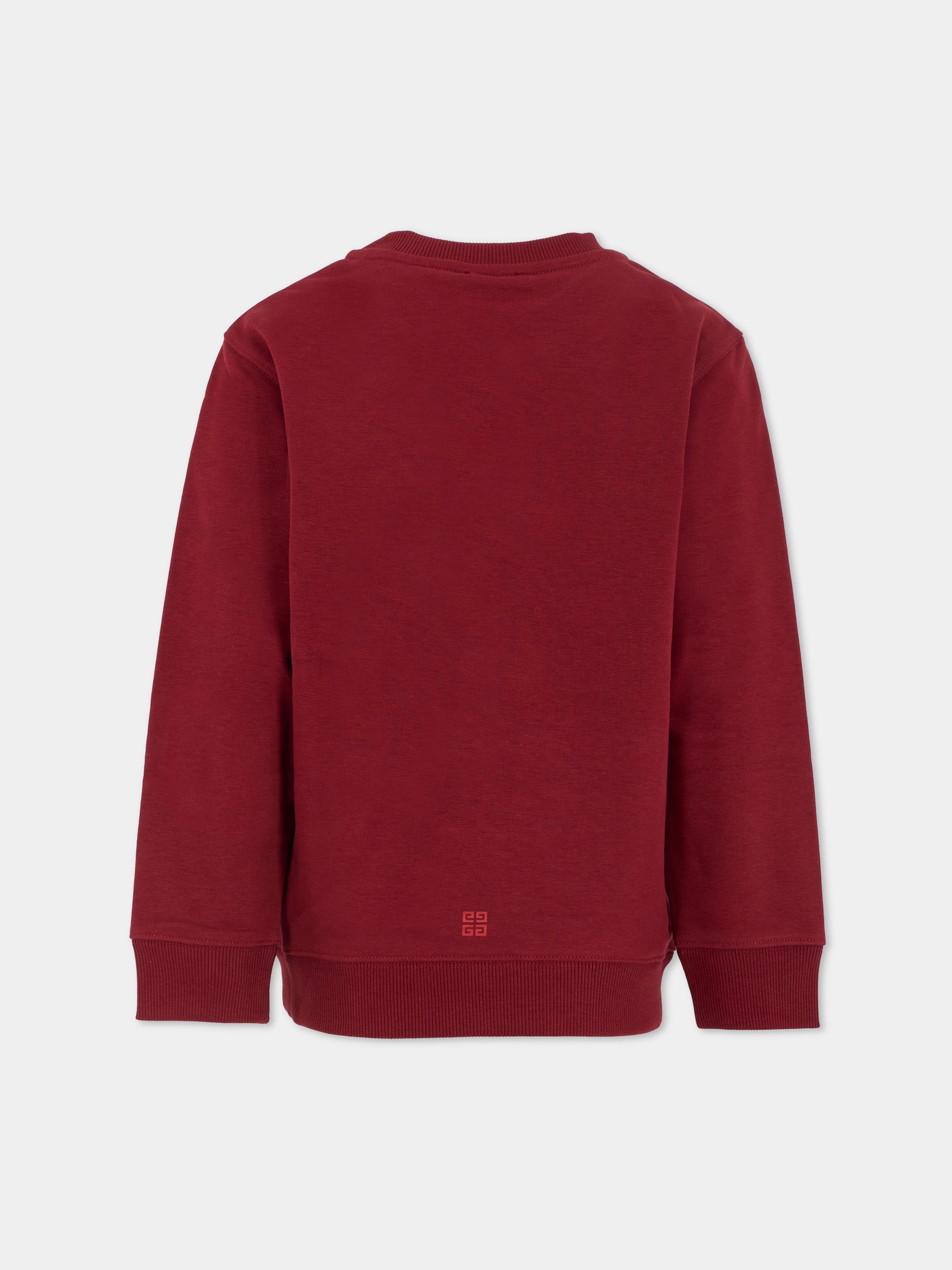 Felpa bordeaux per bambini con logo,Givenchy Kids,H30937 95C