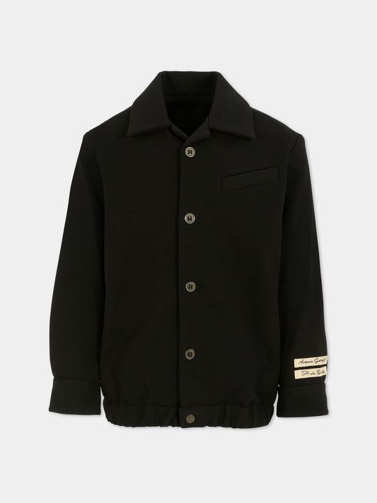 Giacca nera per bambino con patch,Givenchy Kids,H30941 09B
