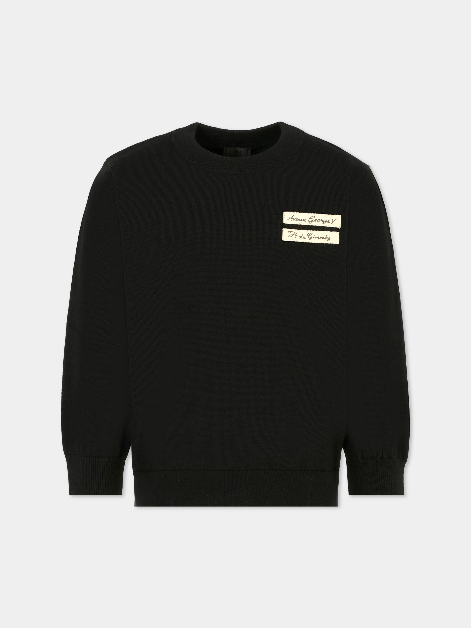 Maglione nero per bambino con logo,Givenchy Kids,H30947 09B