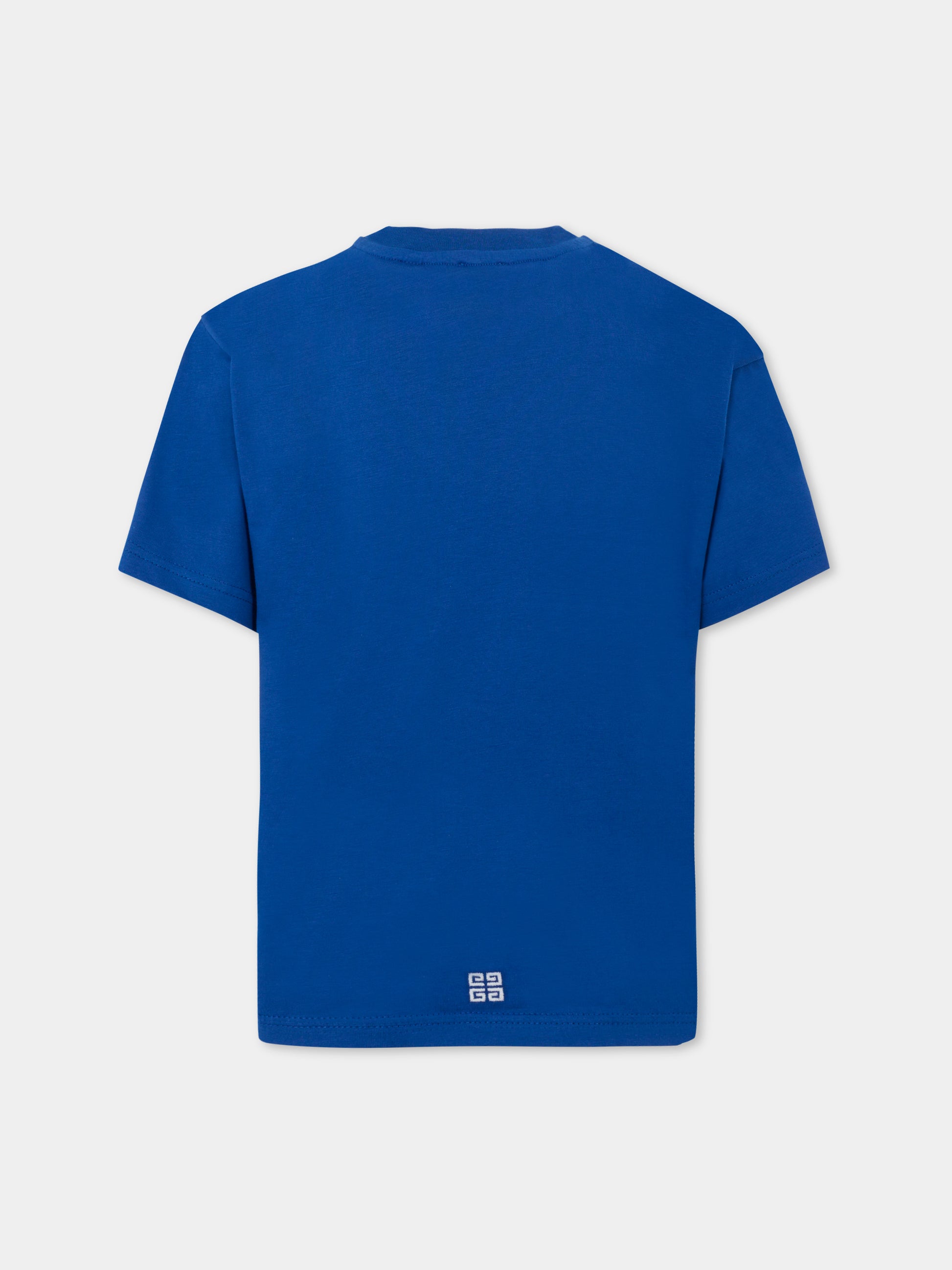 T-shirt blu per bambino con logo,Givenchy Kids,H30951 865