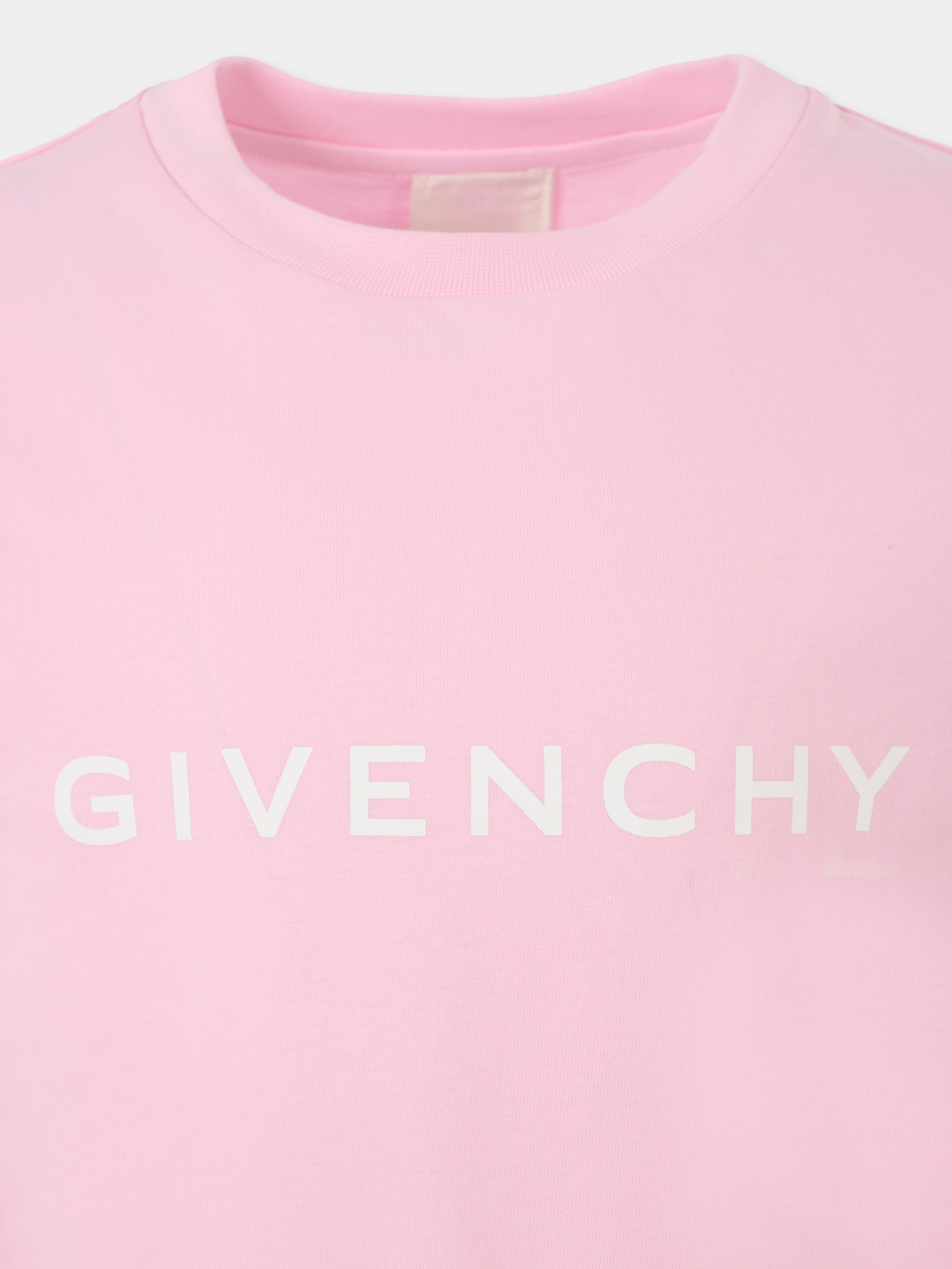 T-shirt rosa per bambina con logo,Givenchy Kids,H30958 46N