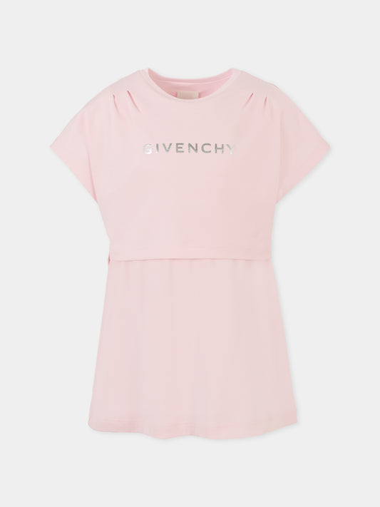 Vestito rosa per bambina con logo,Givenchy Kids,H31031 44Z