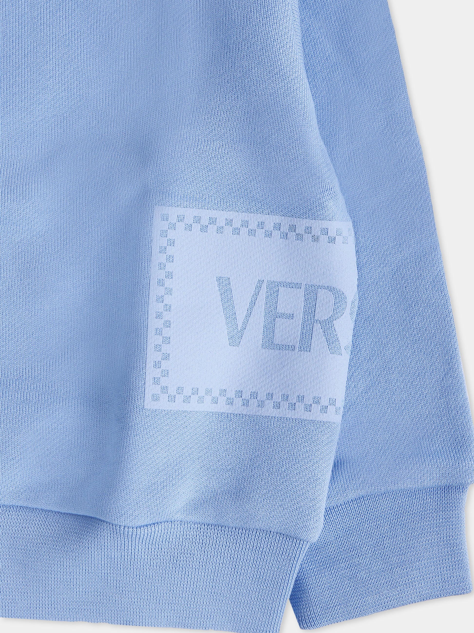 Felpa celeste con '90s vintage logo per neonato,Versace,1018577 1A13182 2V300