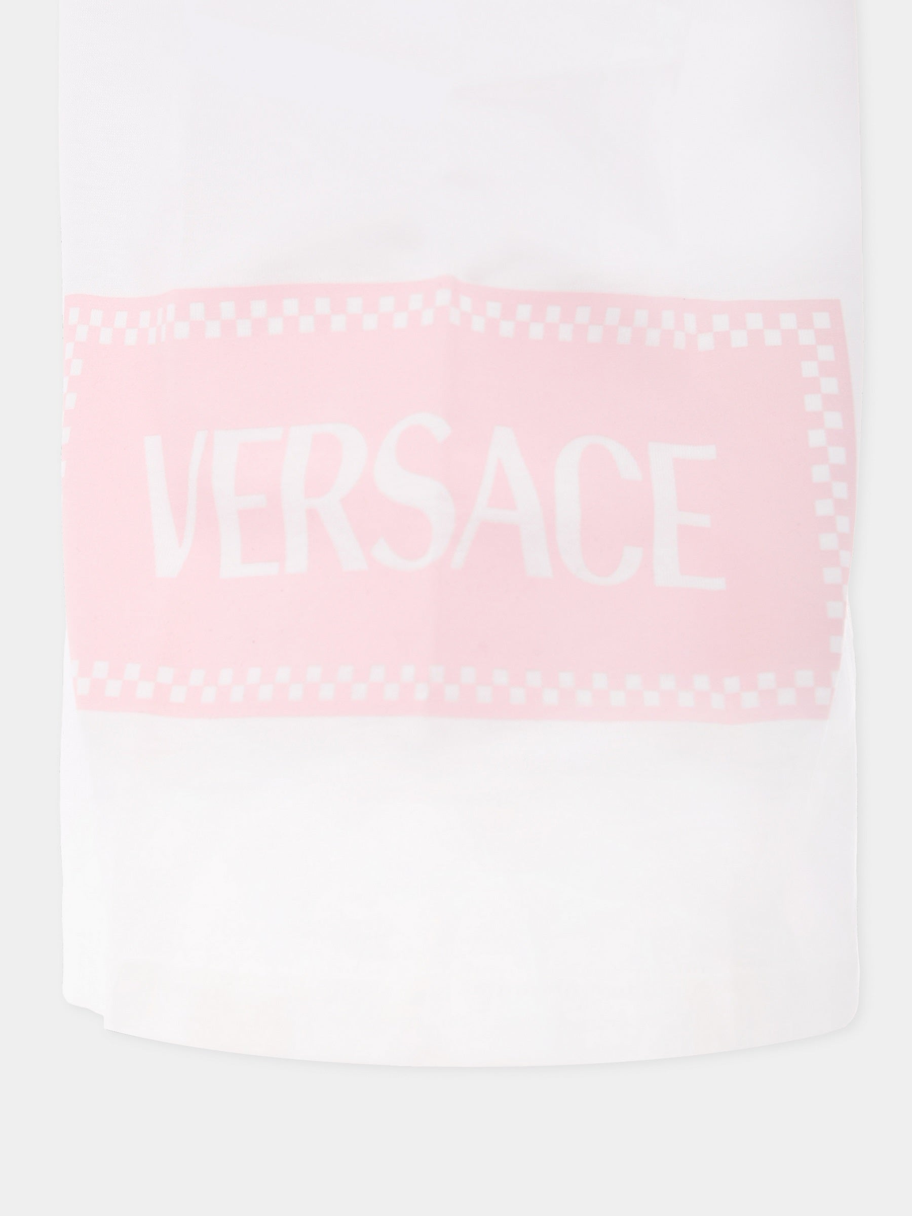 T-shirt bianca con '90s vintage logo per bambina,Versace,1018342 1A15441 2WL90