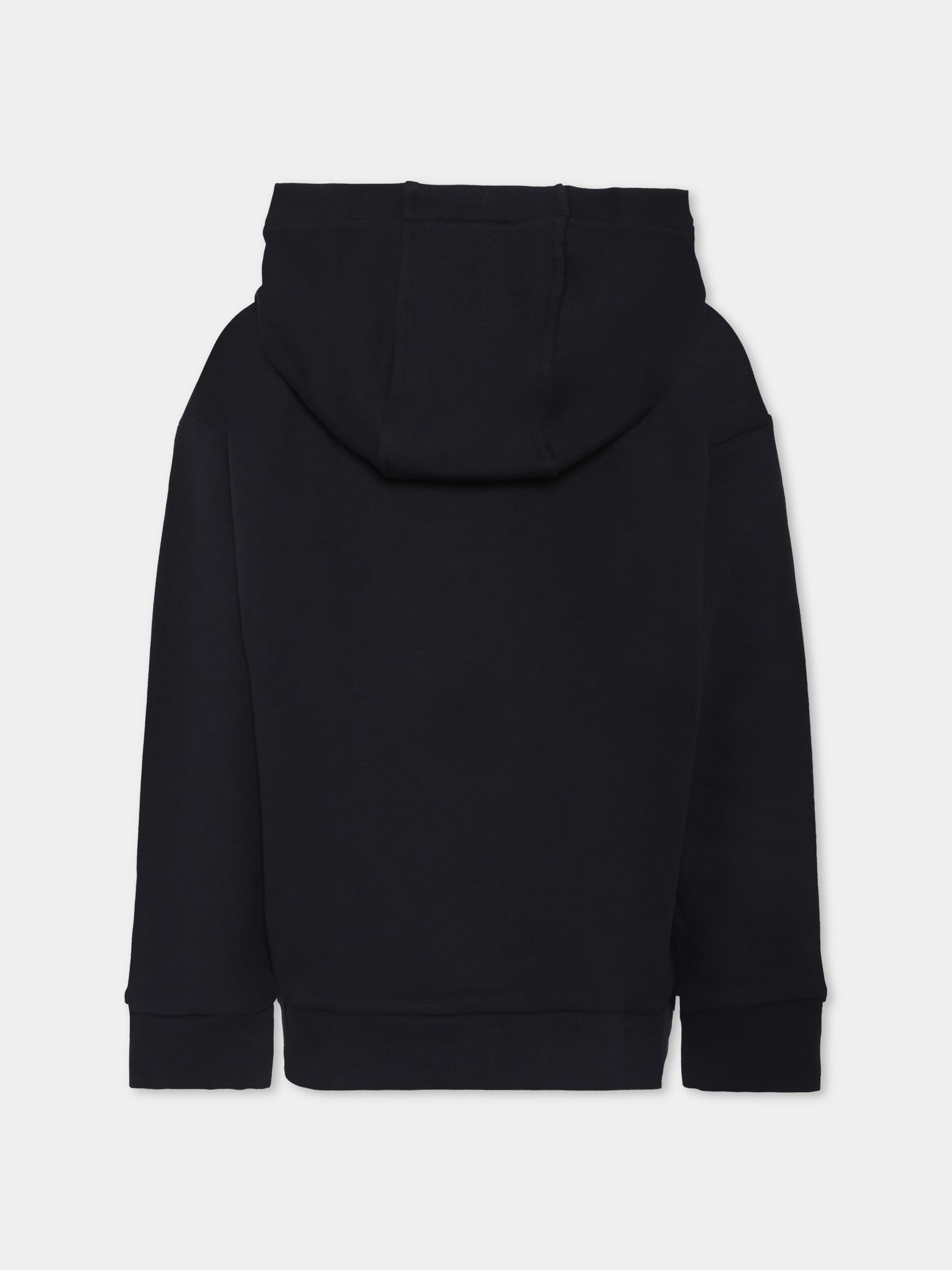 Felpa nera per bambini con '90 Vintage Logo e spille,Versace,1018331 1A14909 2BV60