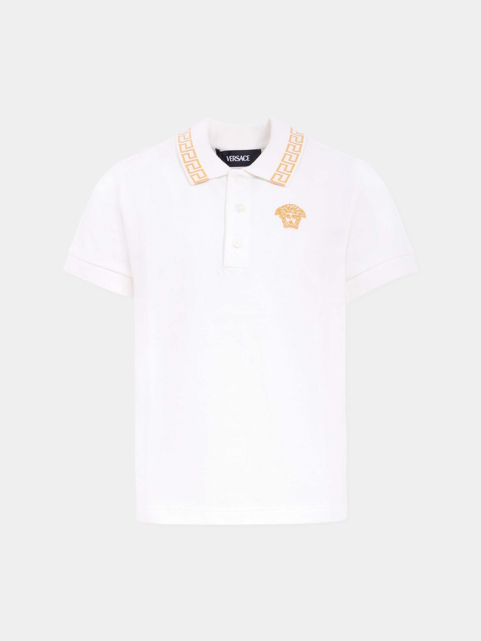 Polo avorio con Medusa per bambino,Versace,1018617 1A13012 2W110
