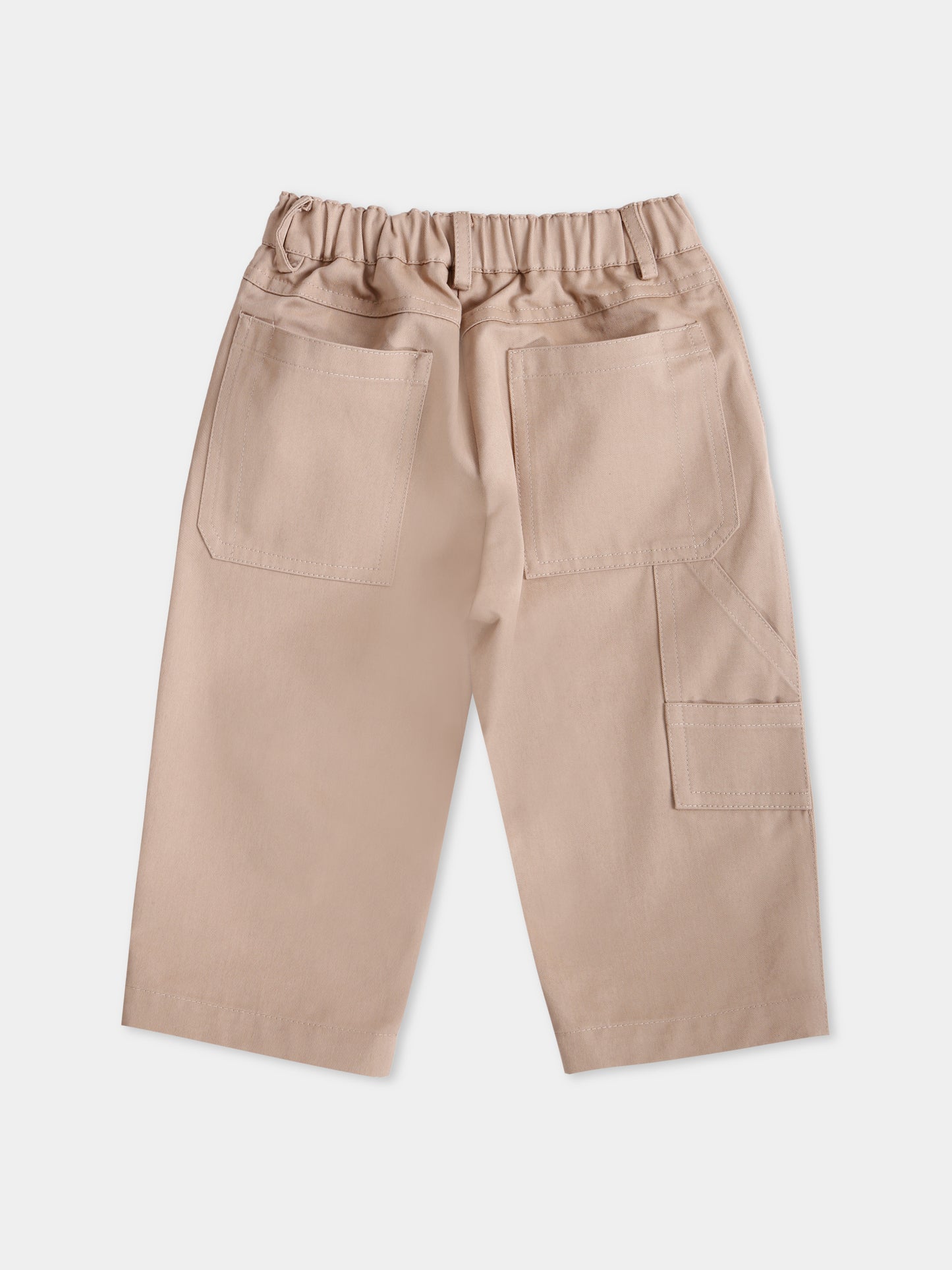 Beige cargo pants for baby boy