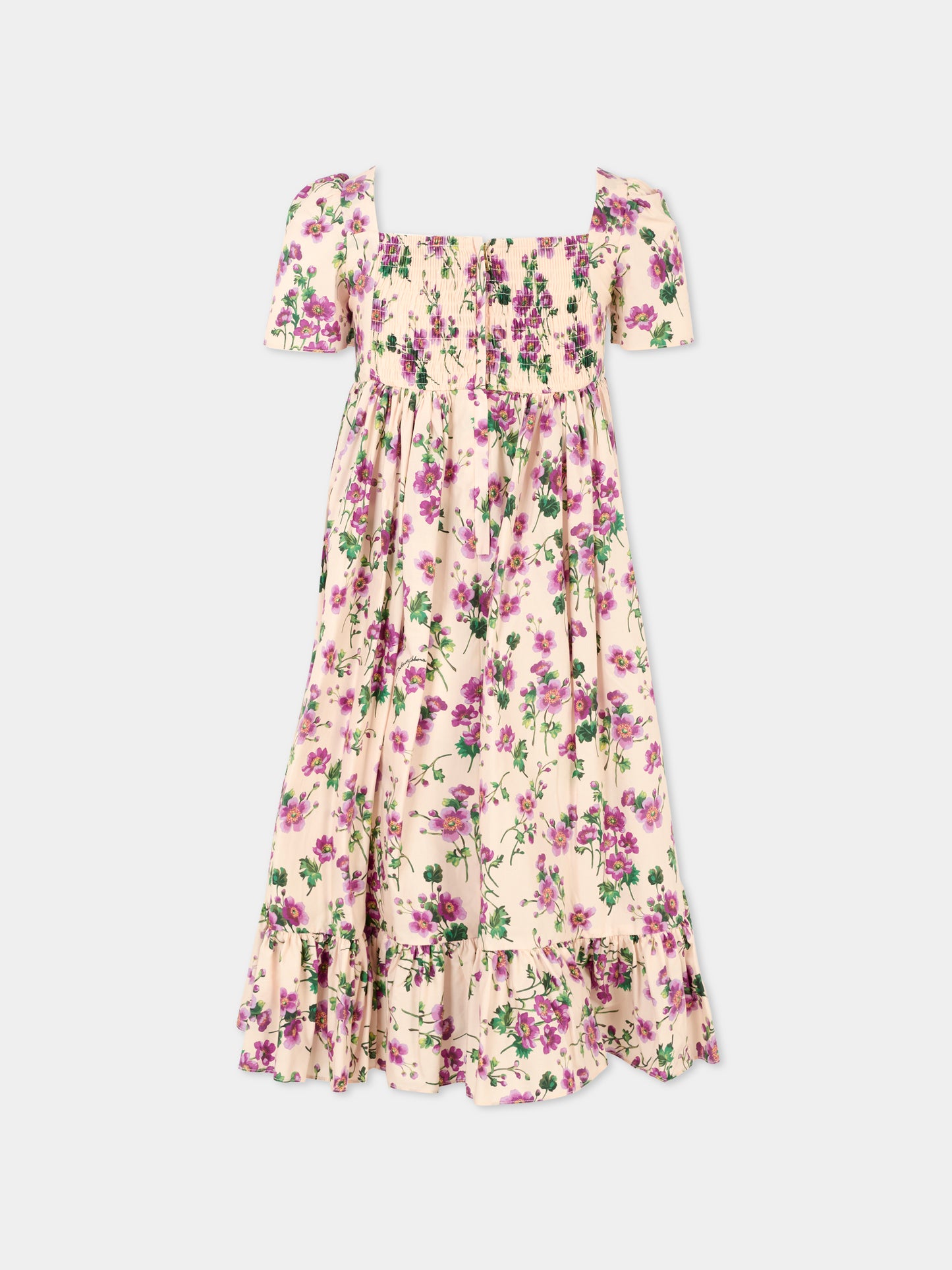 Vestito rosa per bambina con fiori,Dolce & Gabbana Kids,L53DX2 HS5TX HF5RH