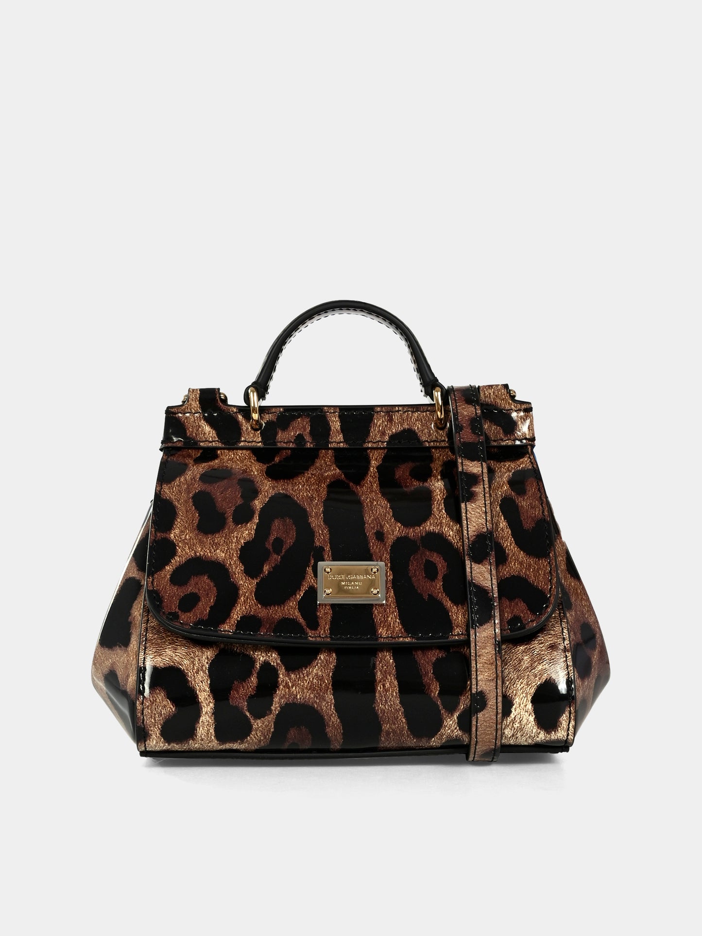 Borsa Sicily marrone per bambina con stampa animalier,Dolce & Gabbana Kids,EB0003 AM568 HA93M